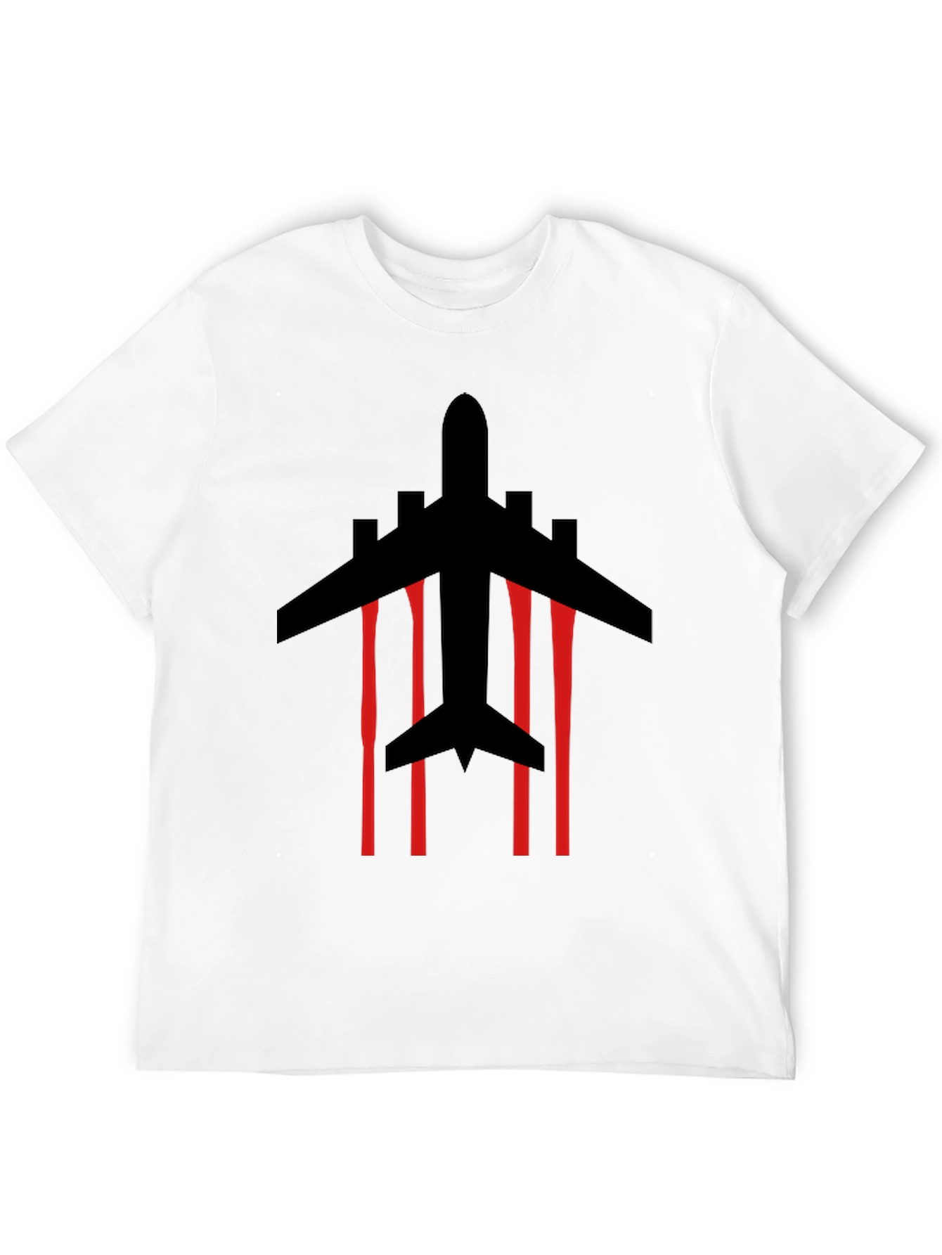 Jet Plane Silhouette Graphic Tee - Black