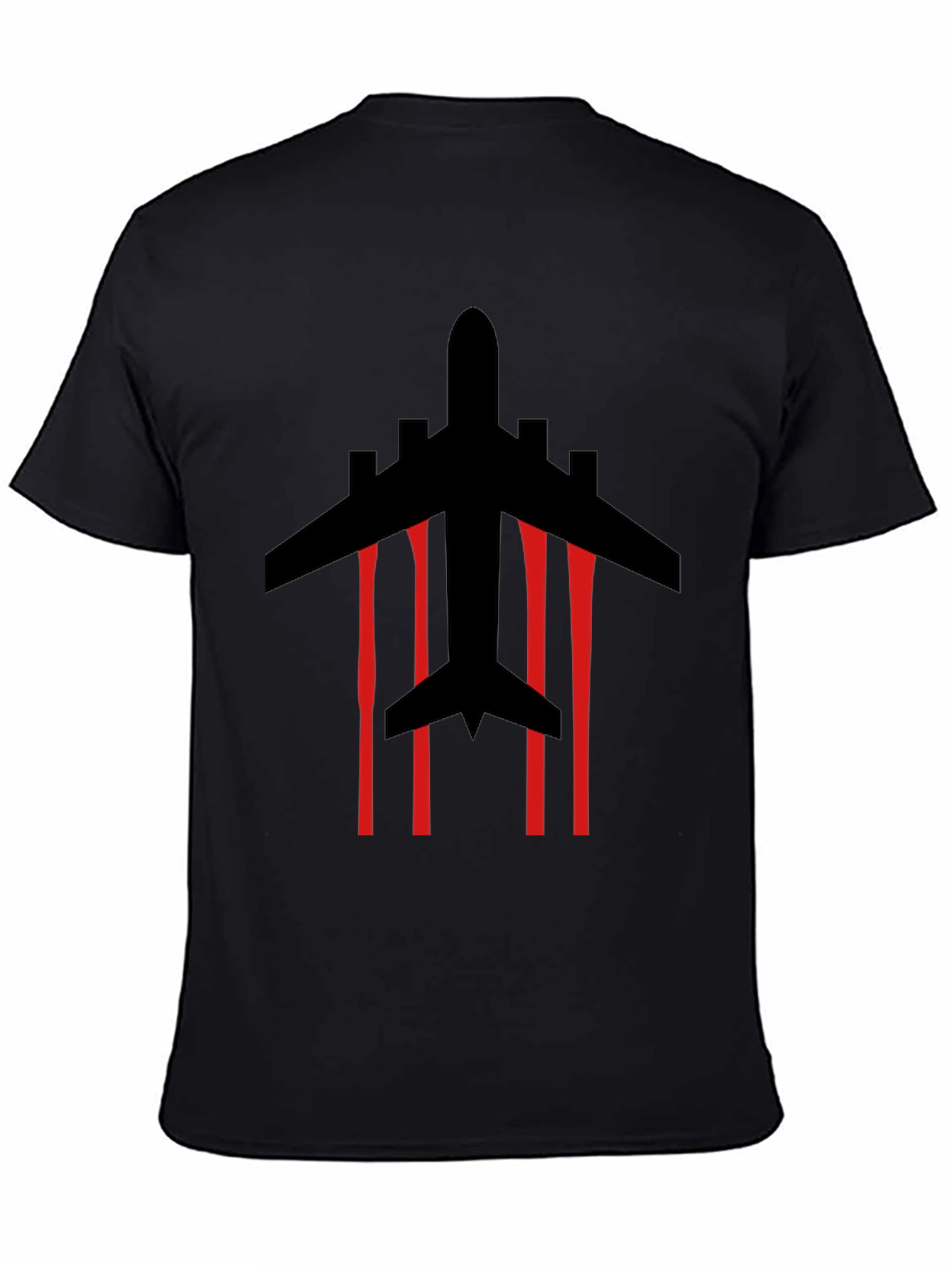 Jet Plane Silhouette Graphic Tee - Black