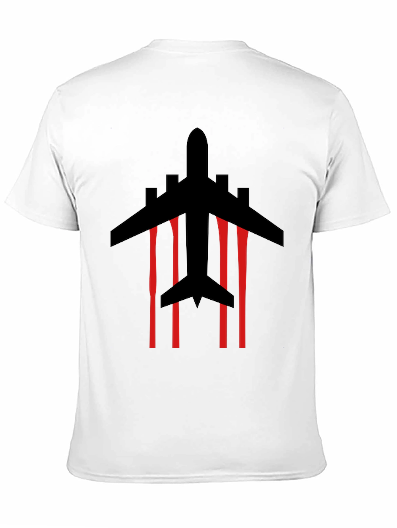 Jet Plane Silhouette Graphic Tee - Black