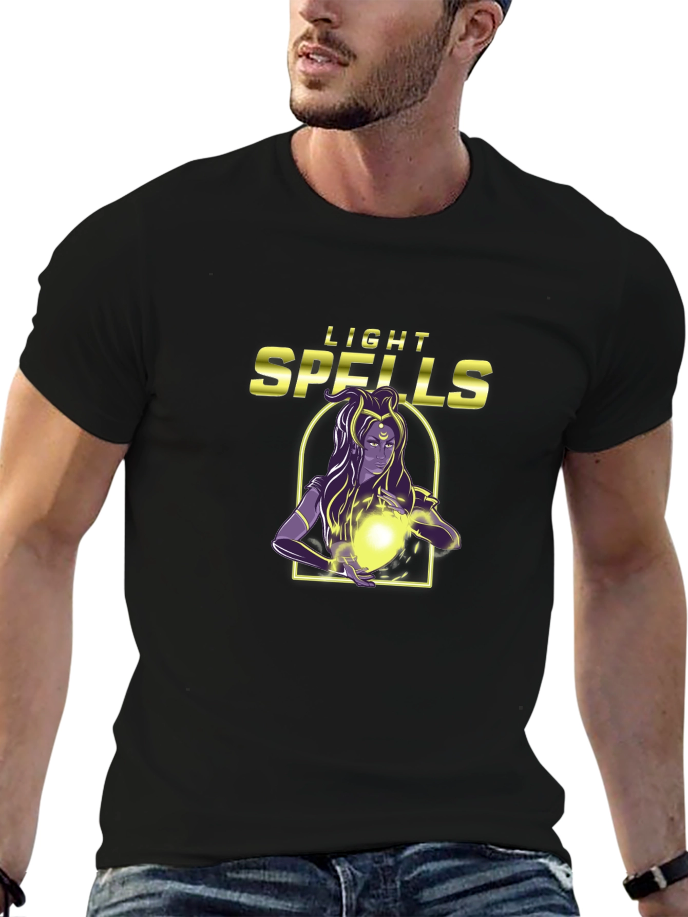 Light Spells Graphic T-Shirt - Black Cotton Tee