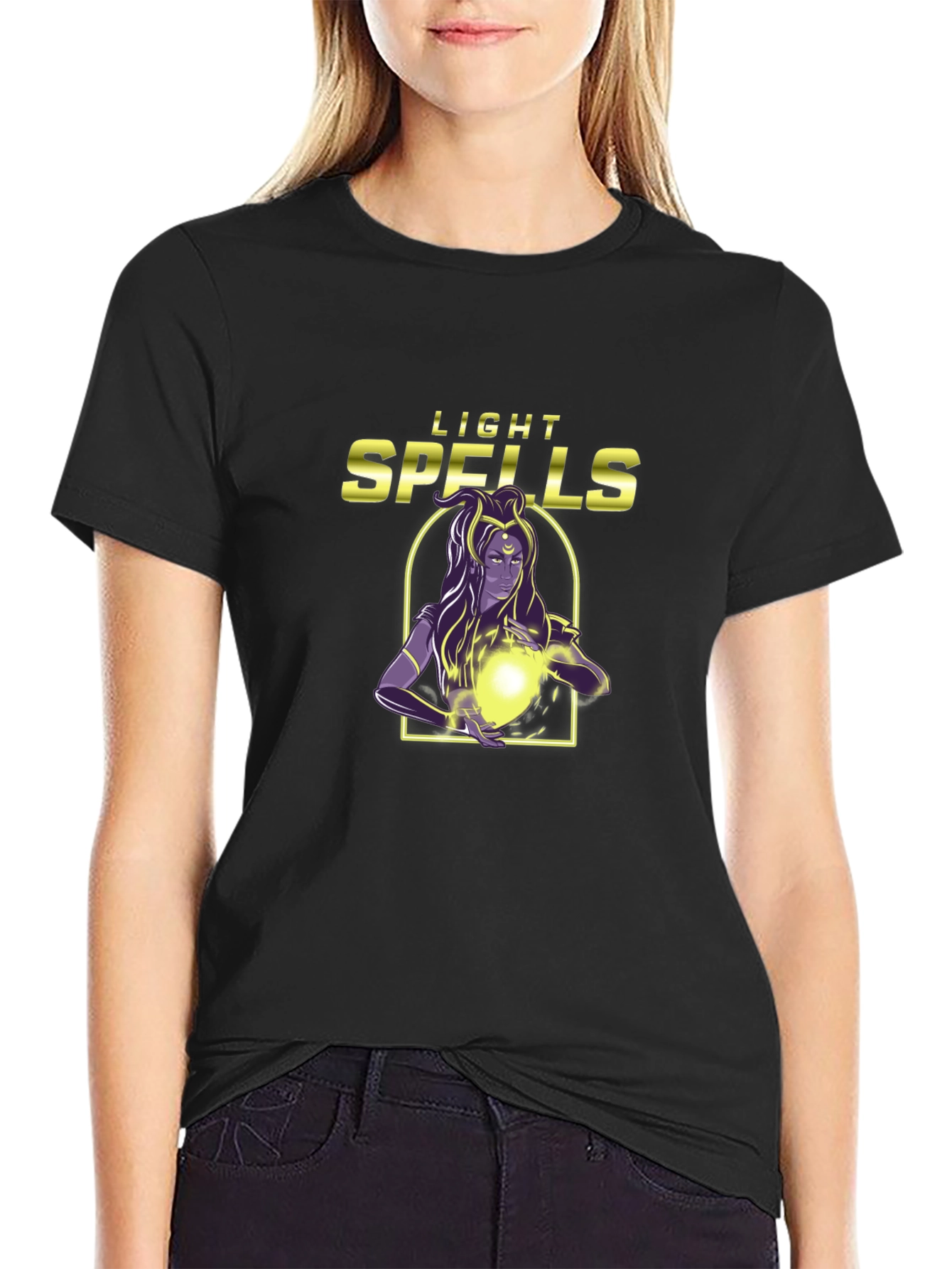 Light Spells Graphic T-Shirt - Black Cotton Tee