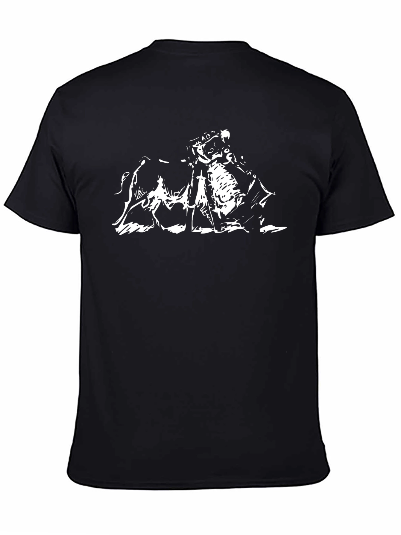 Black T-Shirt with Bullfight Graphic