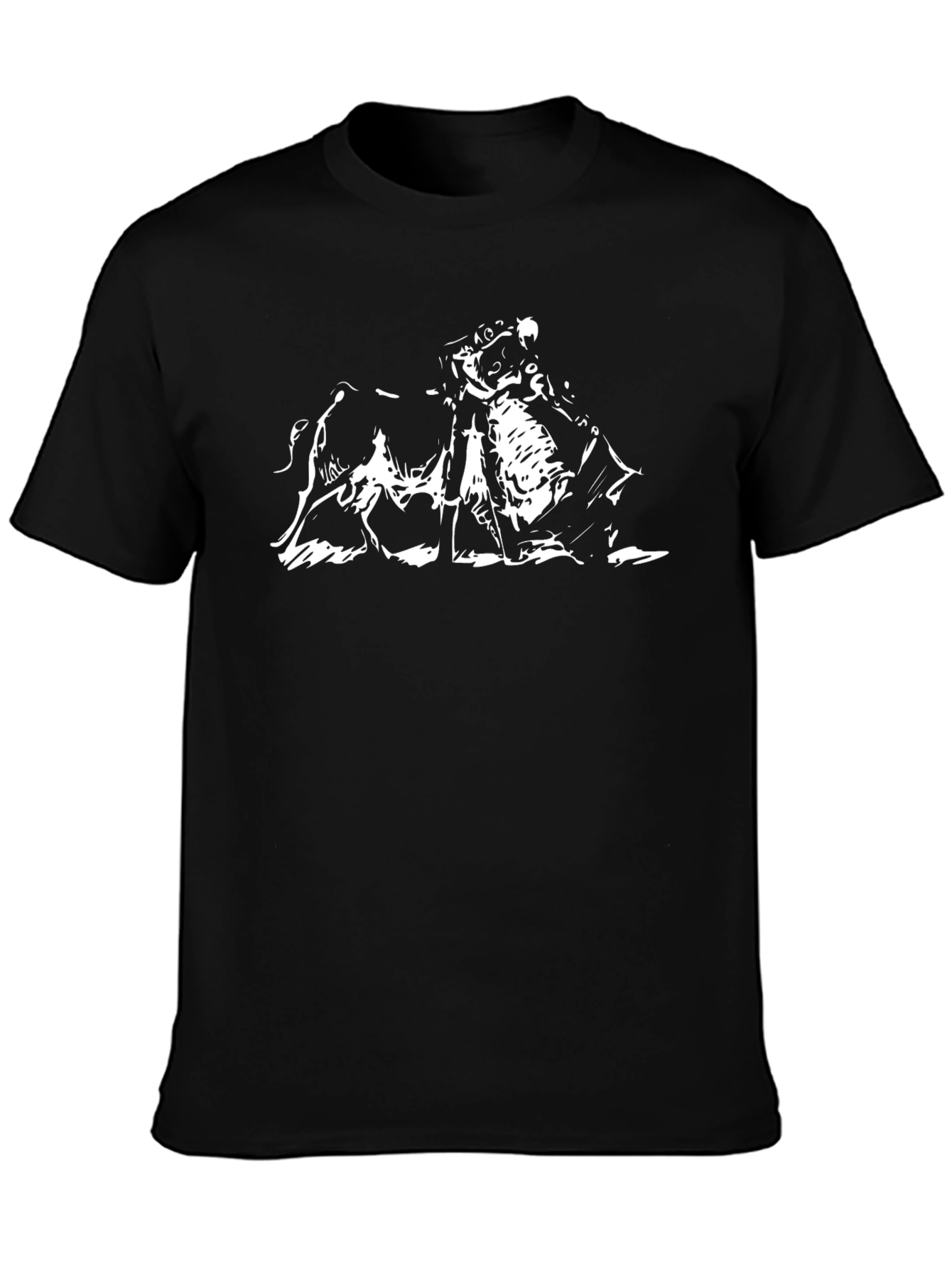 Black T-Shirt with Bullfight Graphic
