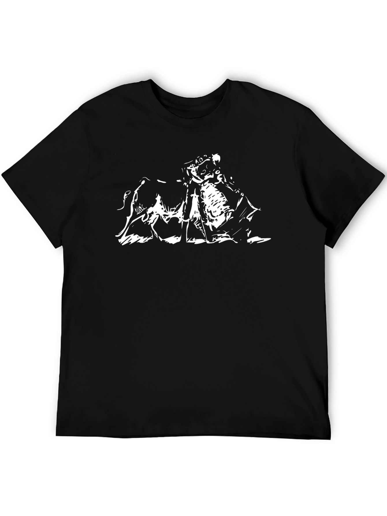 Black T-Shirt with Bullfight Graphic