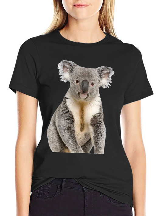 Koala Bear Graphic T-Shirt - Black Cotton Tee