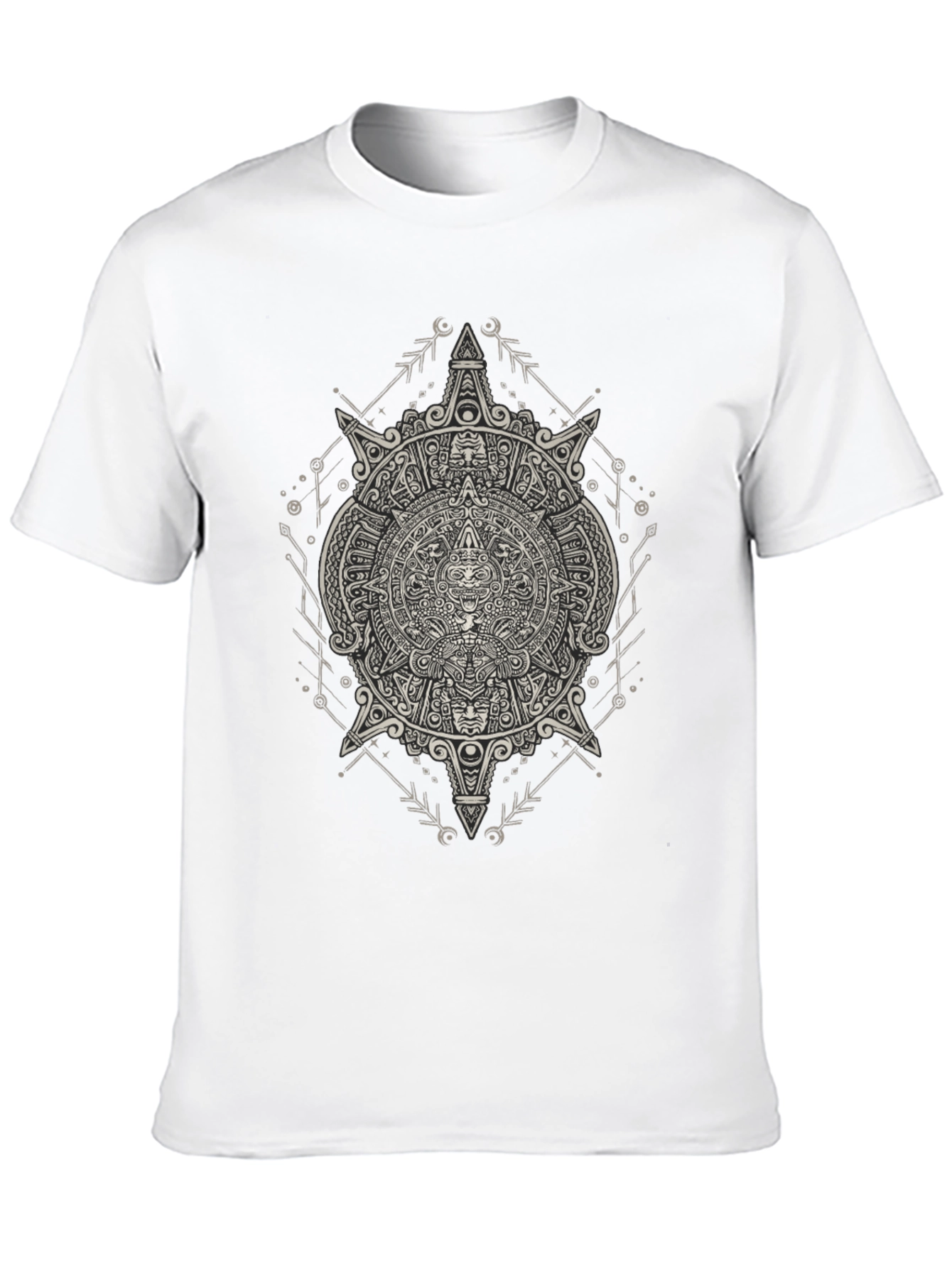 Aztec Calendar Graphic Print Mens T-Shirt