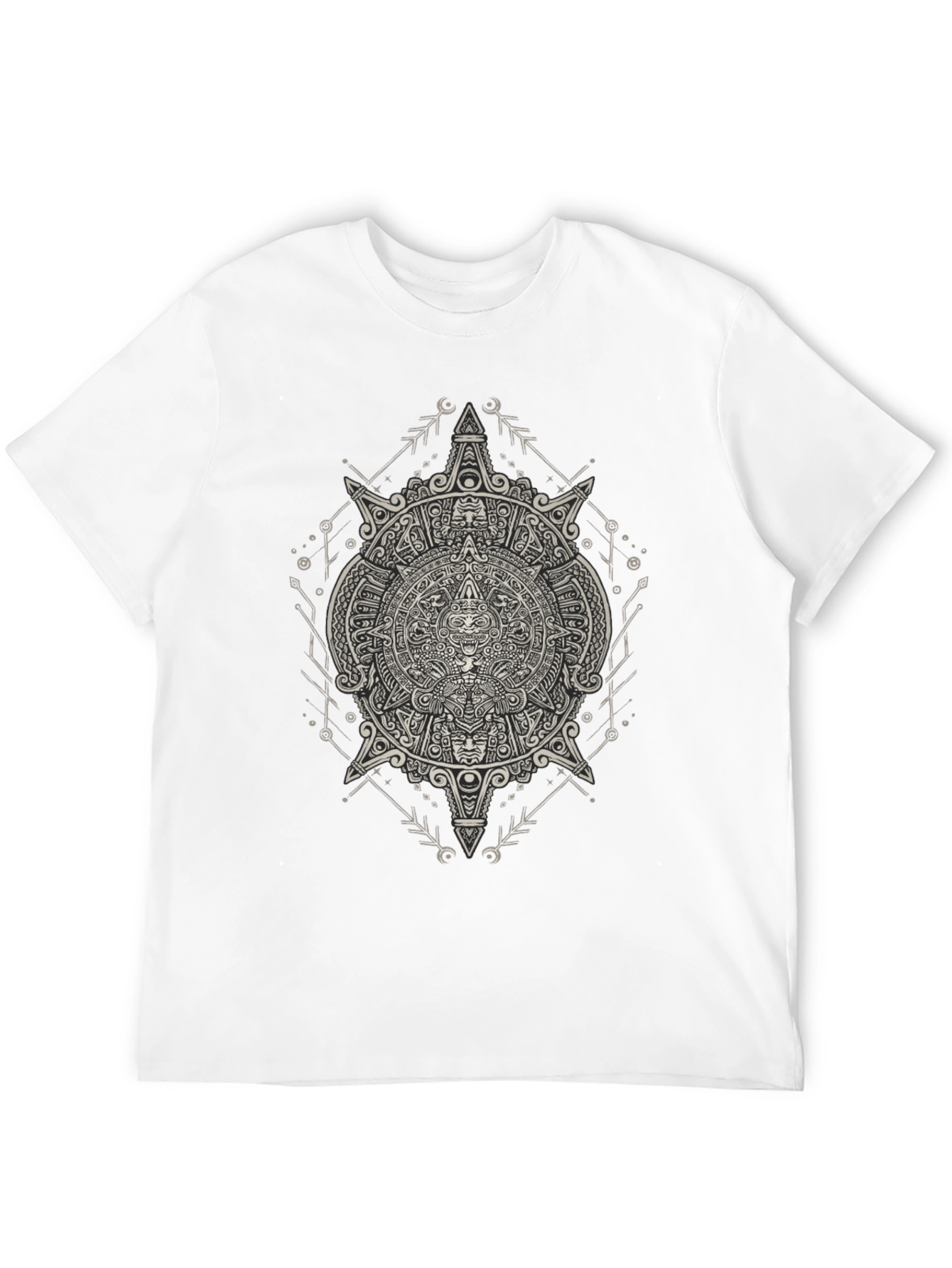 Aztec Calendar Graphic Print Mens T-Shirt