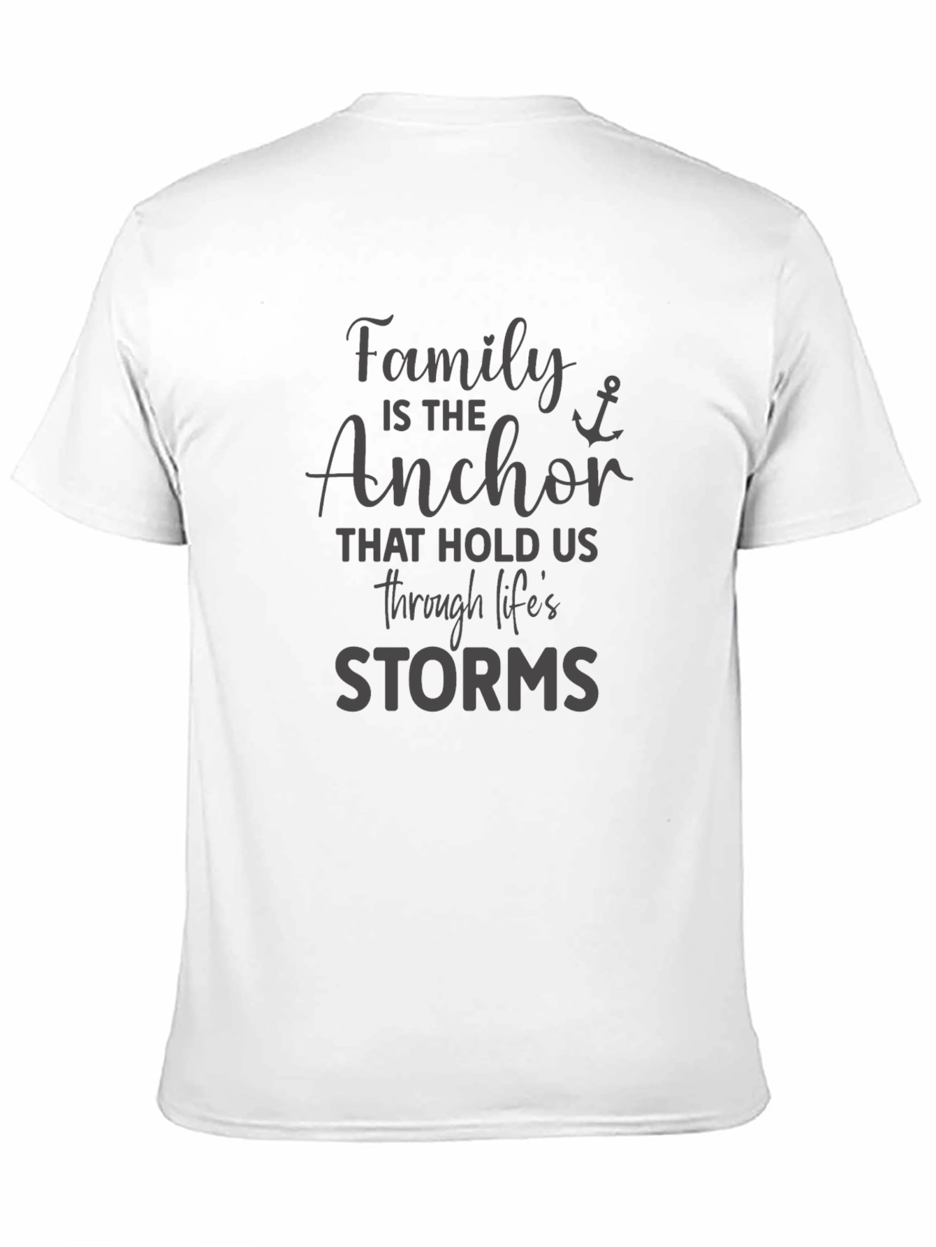 Family Anchor Graphic Tee - Black Cotton T-Shirt