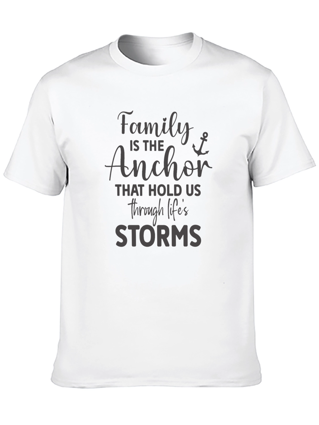 Family Anchor Graphic Tee - Black Cotton T-Shirt