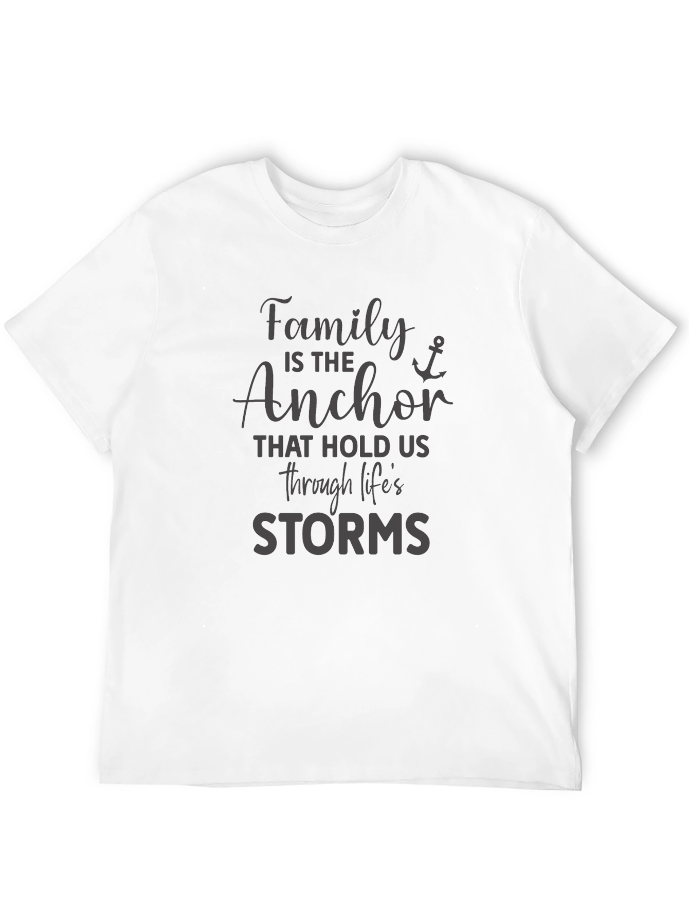 Family Anchor Graphic Tee - Black Cotton T-Shirt
