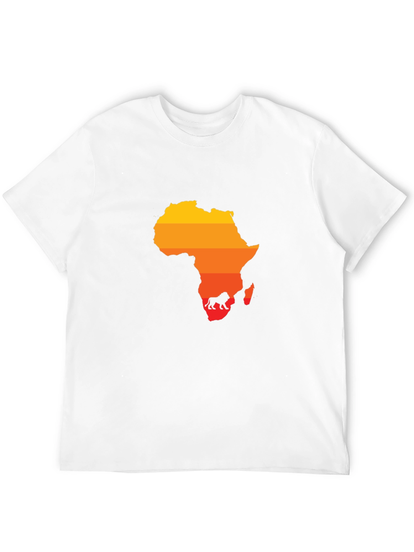 Africa Map Lion Silhouette Black Tee