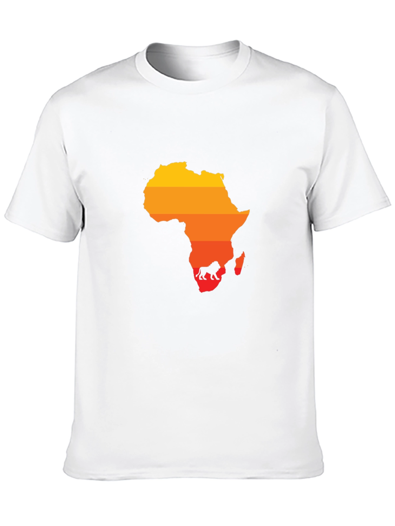Africa Map Lion Silhouette Black Tee