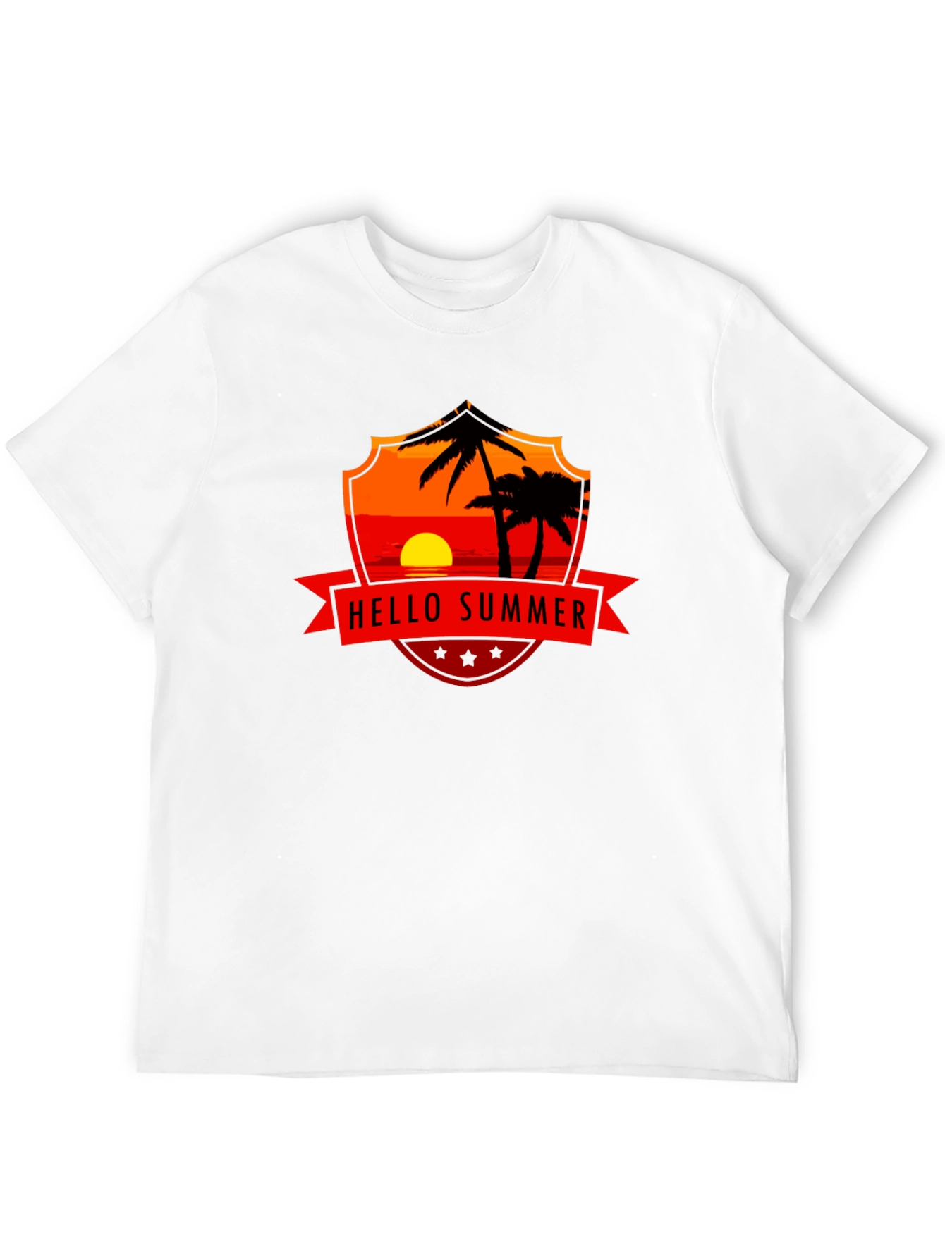 Hello Summer Graphic Tee - Black Cotton T-Shirt