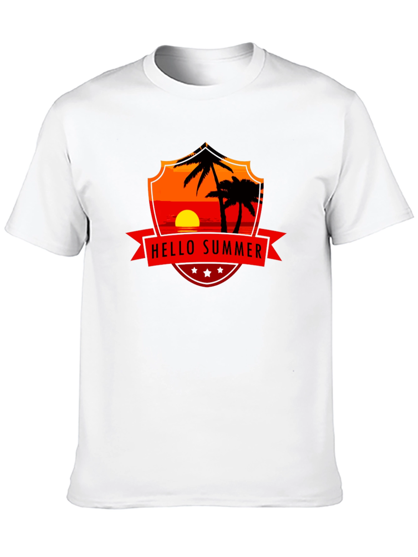 Hello Summer Graphic Tee - Black Cotton T-Shirt