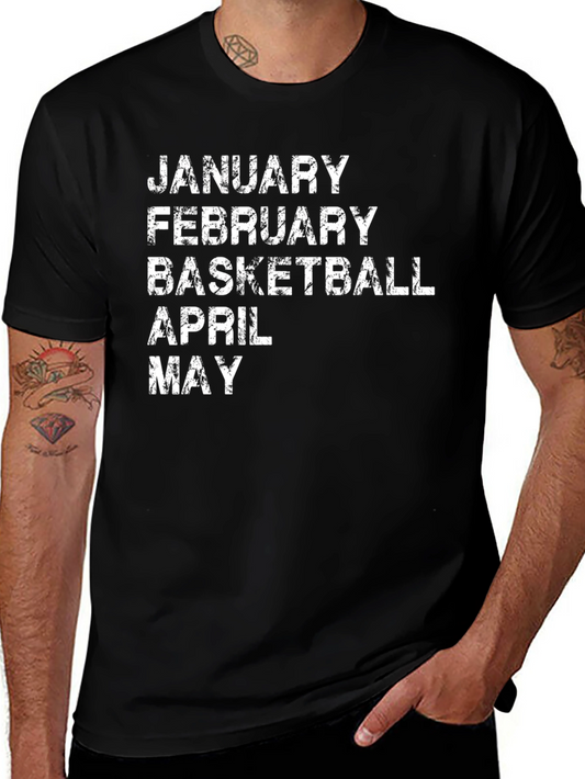 Basketball Months Black T-Shirt
