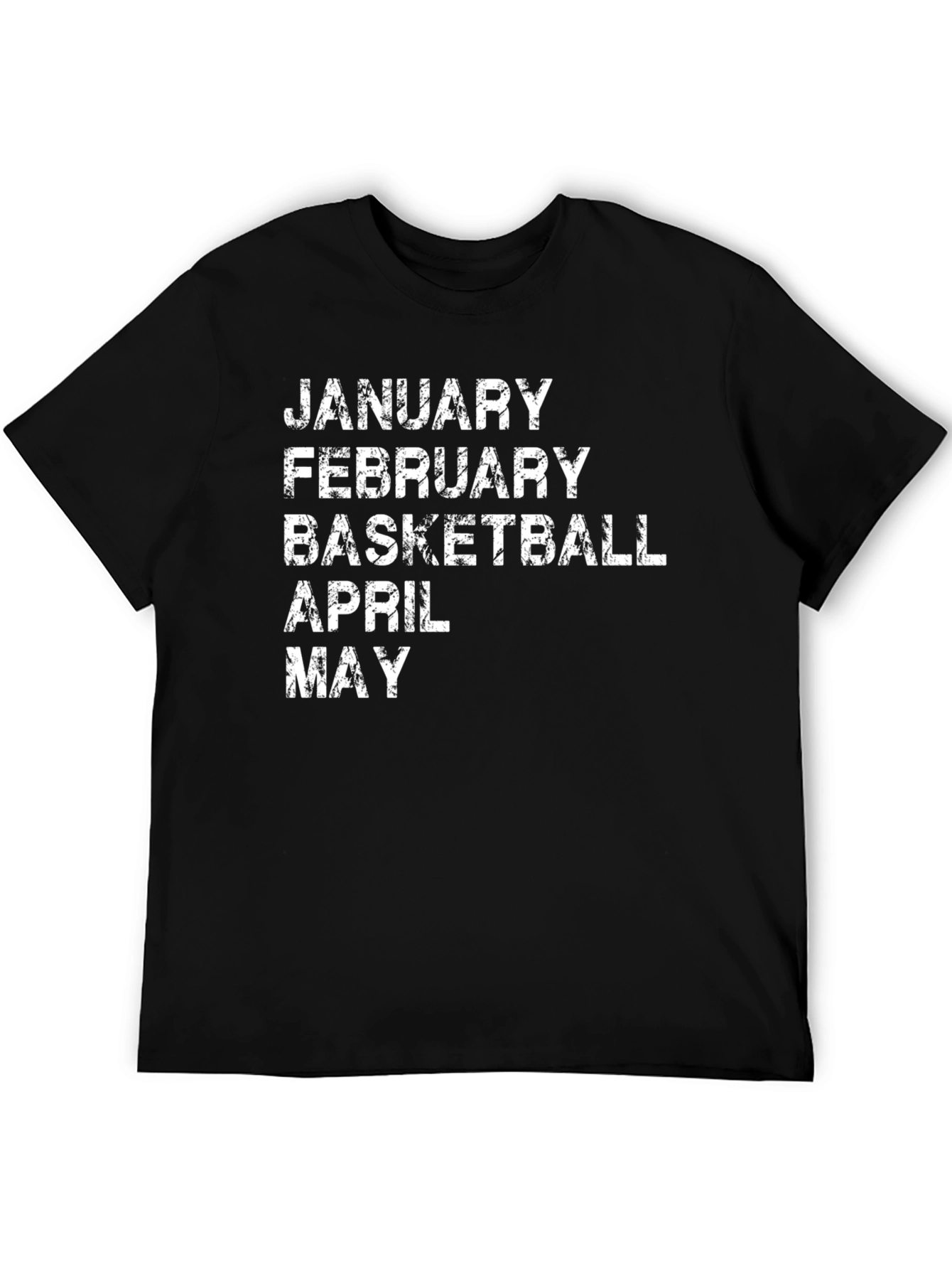 Basketball Months Black T-Shirt