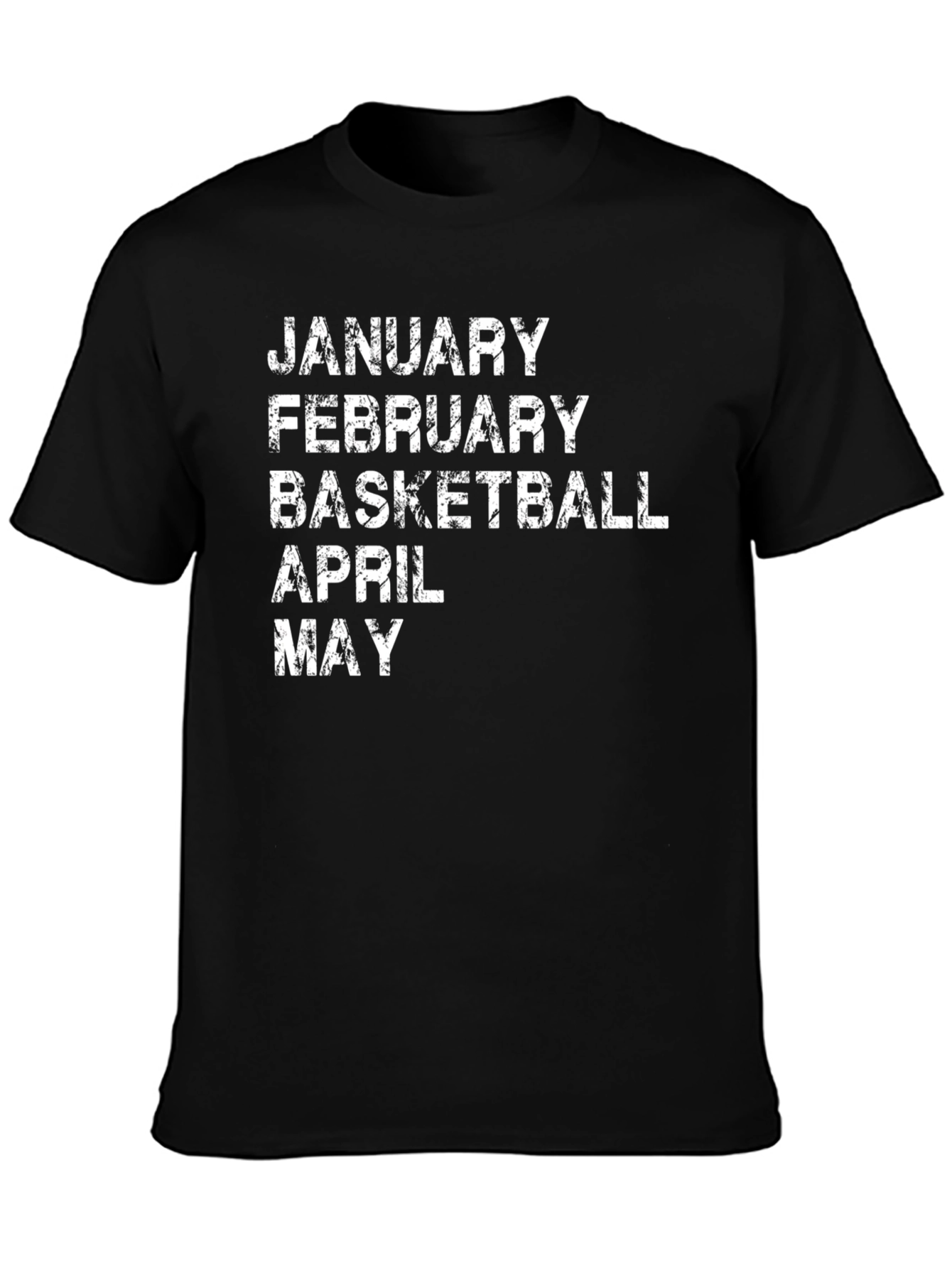 Basketball Months Black T-Shirt