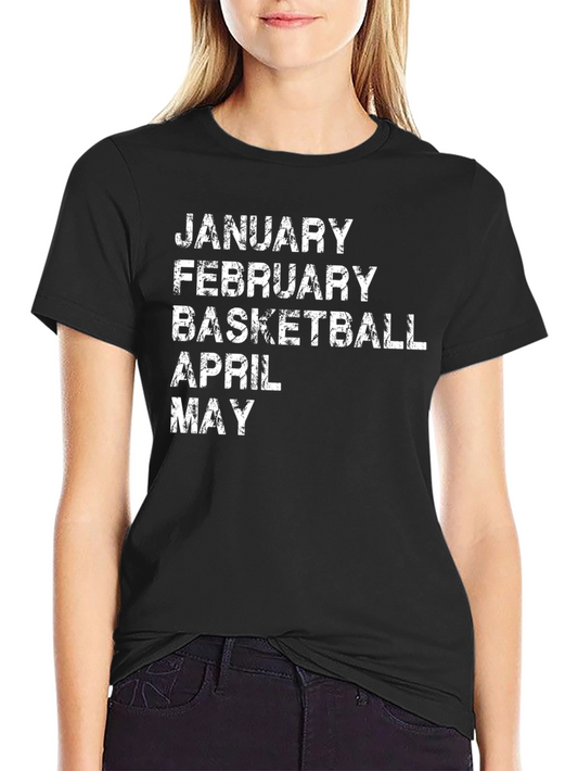 Basketball Months Black T-Shirt