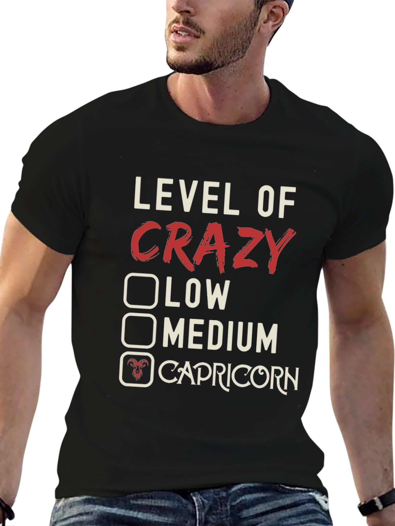 Level of Crazy: Capricorn Zodiac T-Shirt