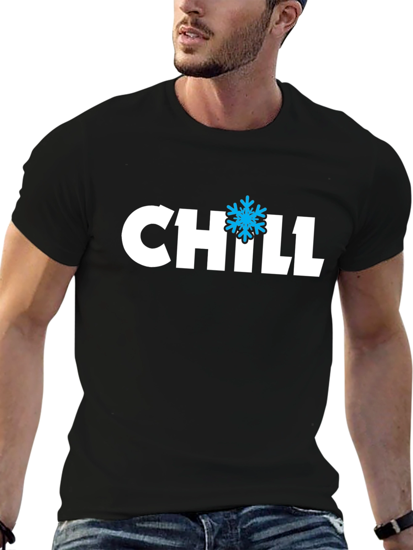 Chill Snowflake Graphic Black T-Shirt