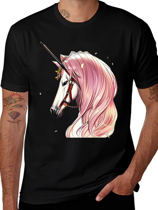 Unicorn Graphic Tee - Black Cotton Blend