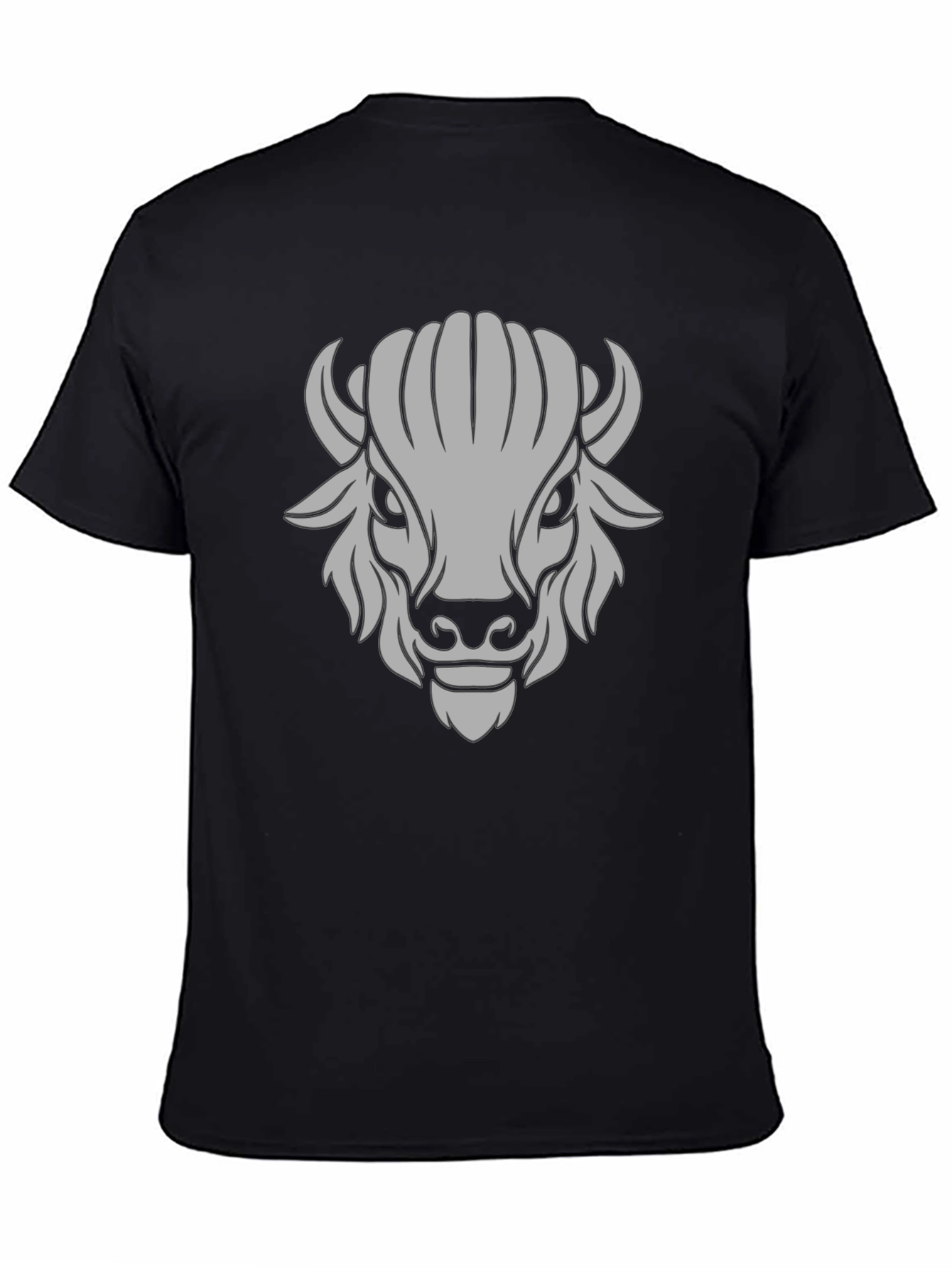 Buffalo Graphic Black T-Shirt - Bold Animal Design