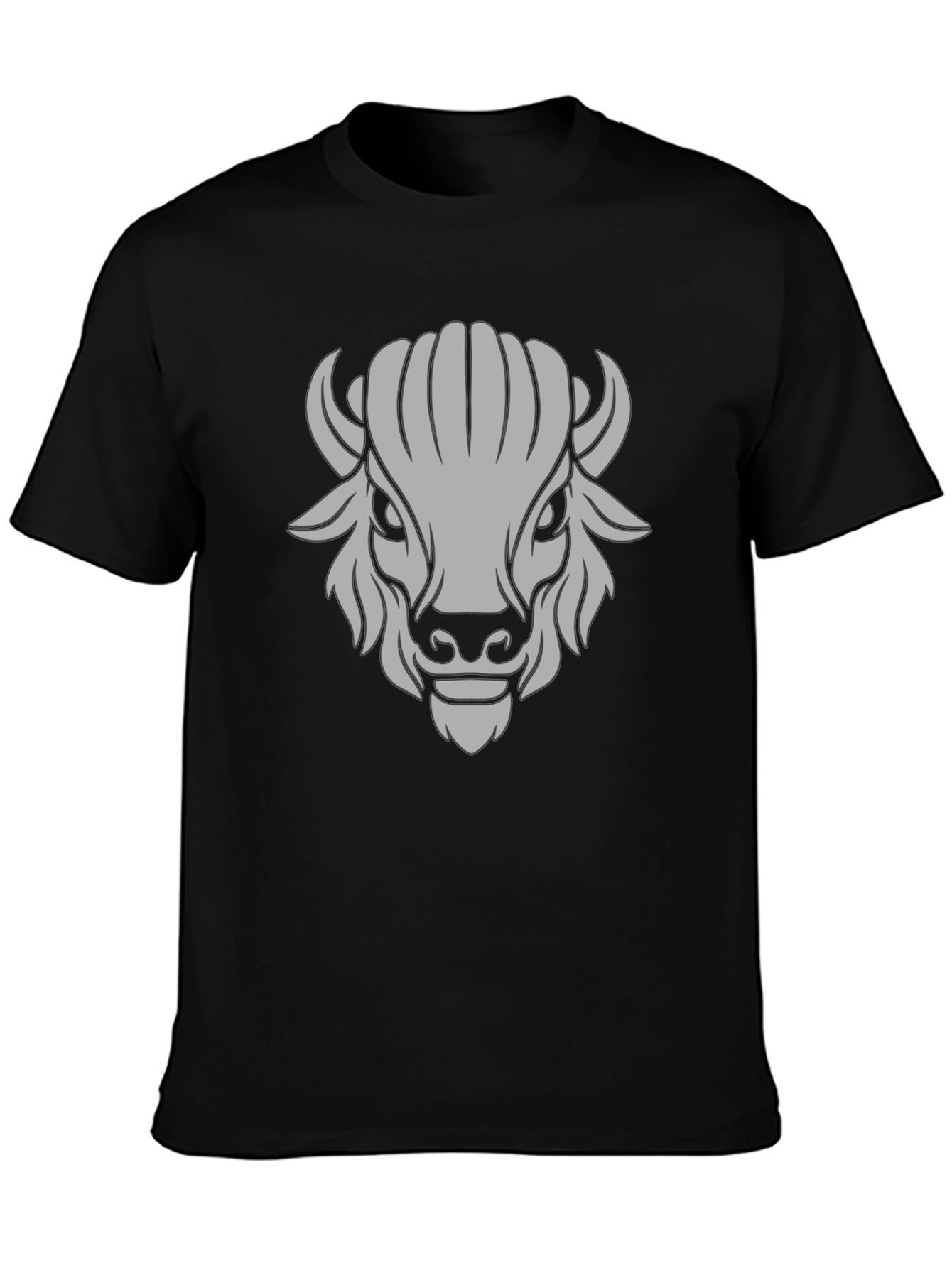 Buffalo Graphic Black T-Shirt - Bold Animal Design