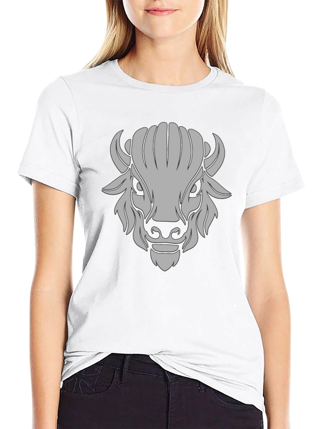 Buffalo Graphic Black T-Shirt - Bold Animal Design