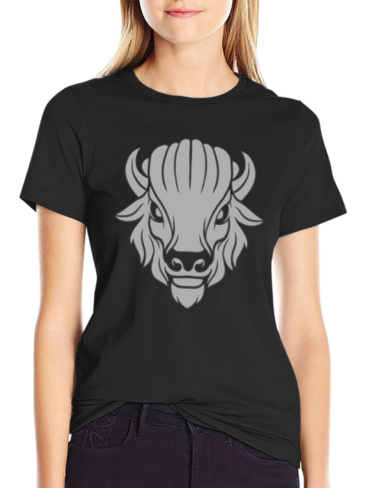 Buffalo Graphic Black T-Shirt - Bold Animal Design