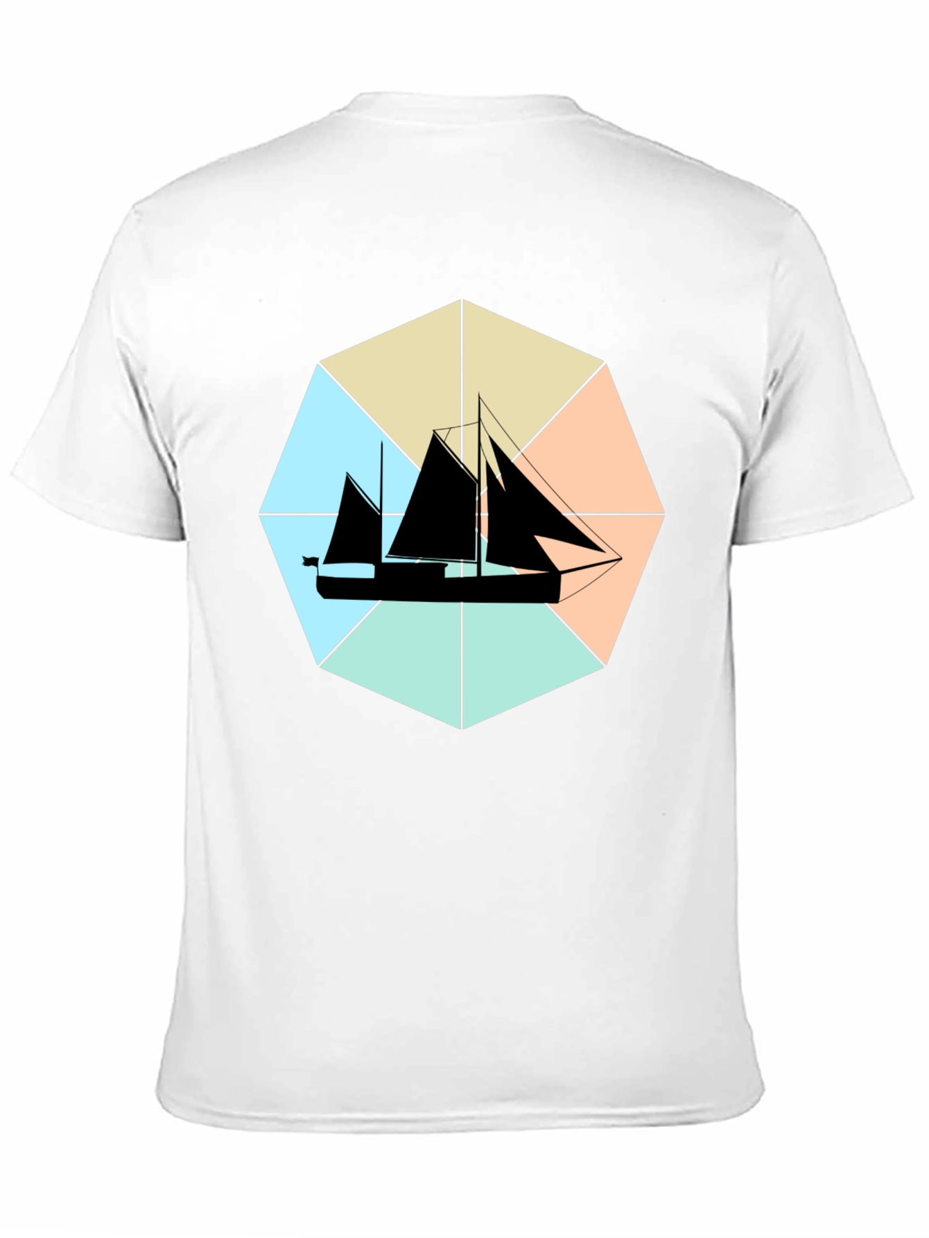 Nautical Sailboat Graphic Tee - Black