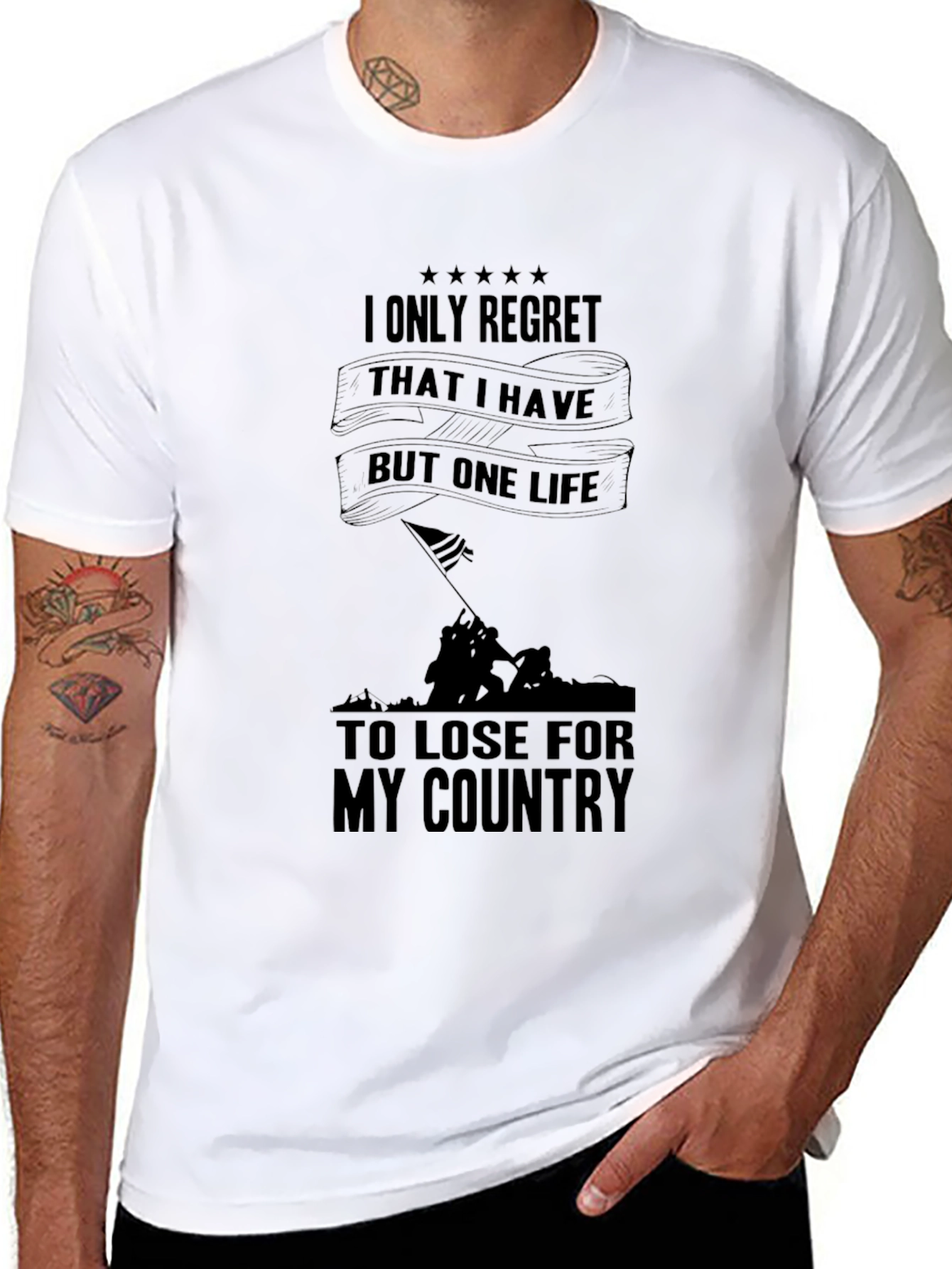 Patriotic One Life Graphic Tee - Black