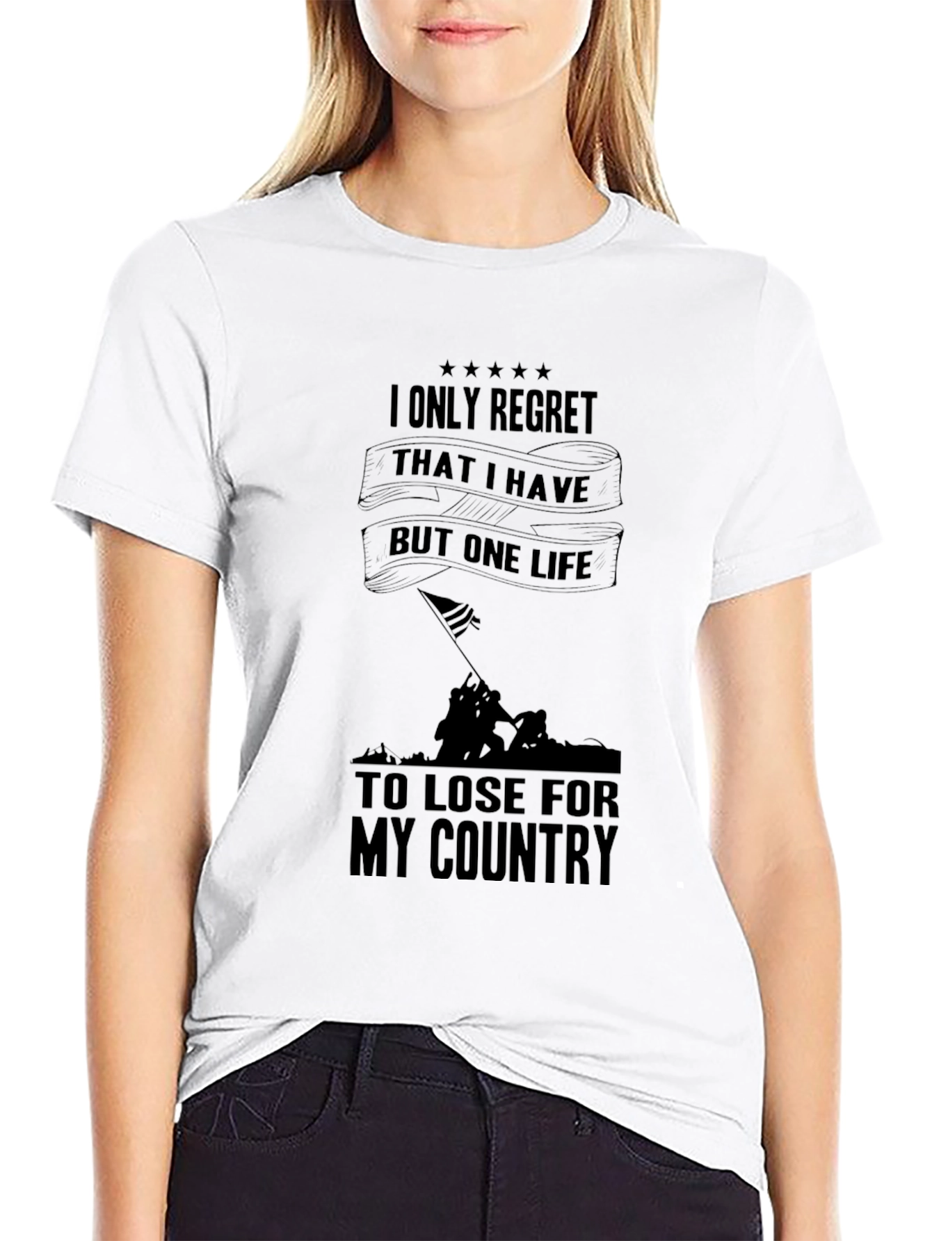 Patriotic One Life Graphic Tee - Black