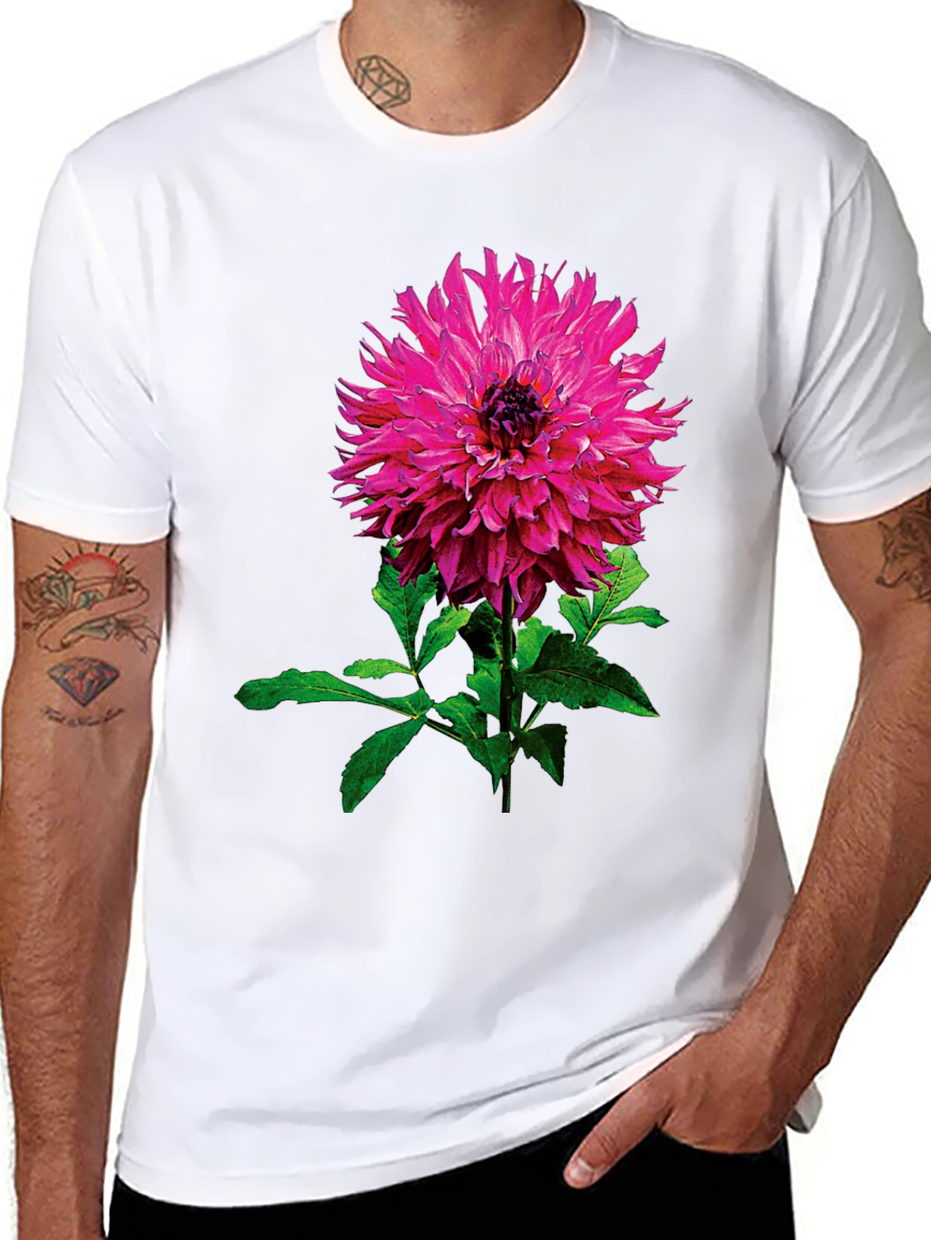 Floral Print T-Shirt - Stylish Pink Flower Design