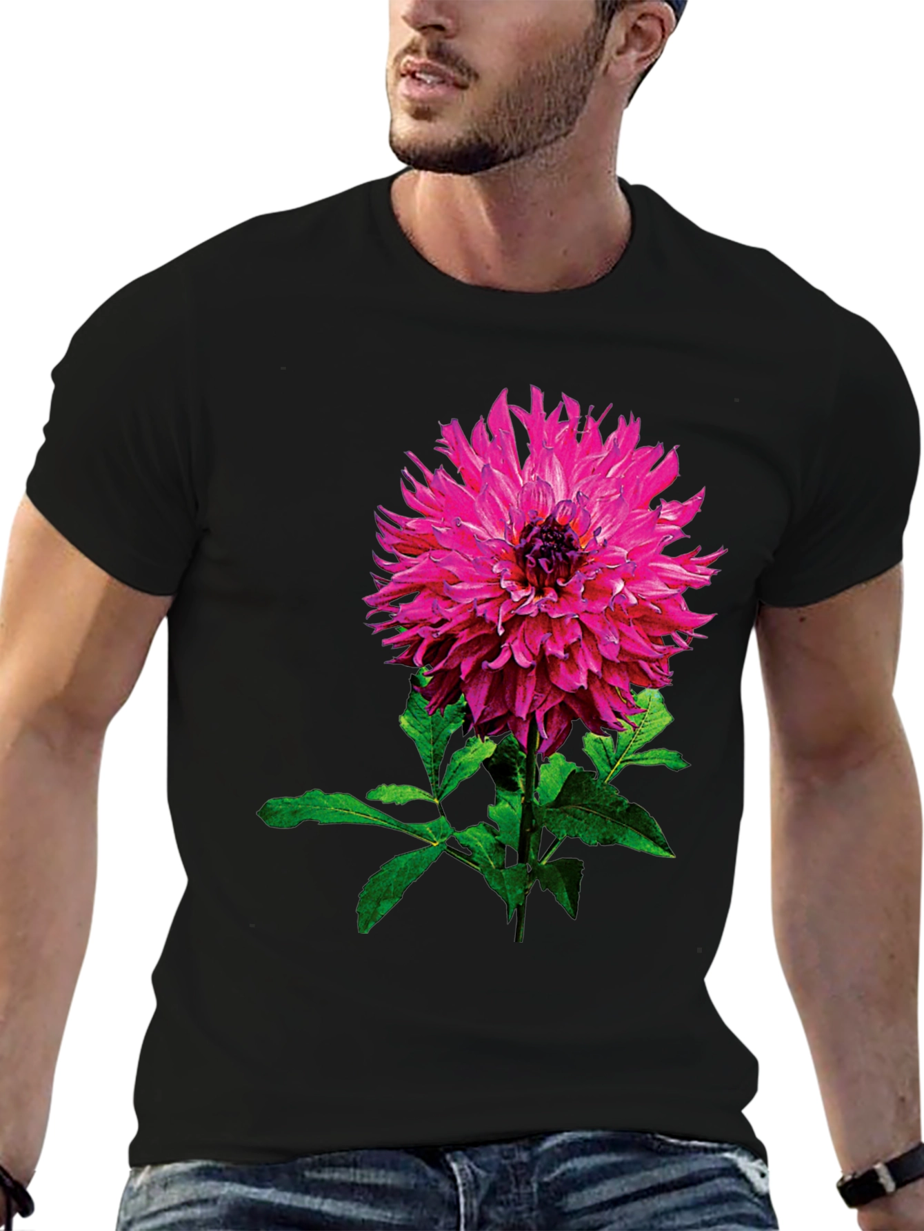 Floral Print T-Shirt - Stylish Pink Flower Design