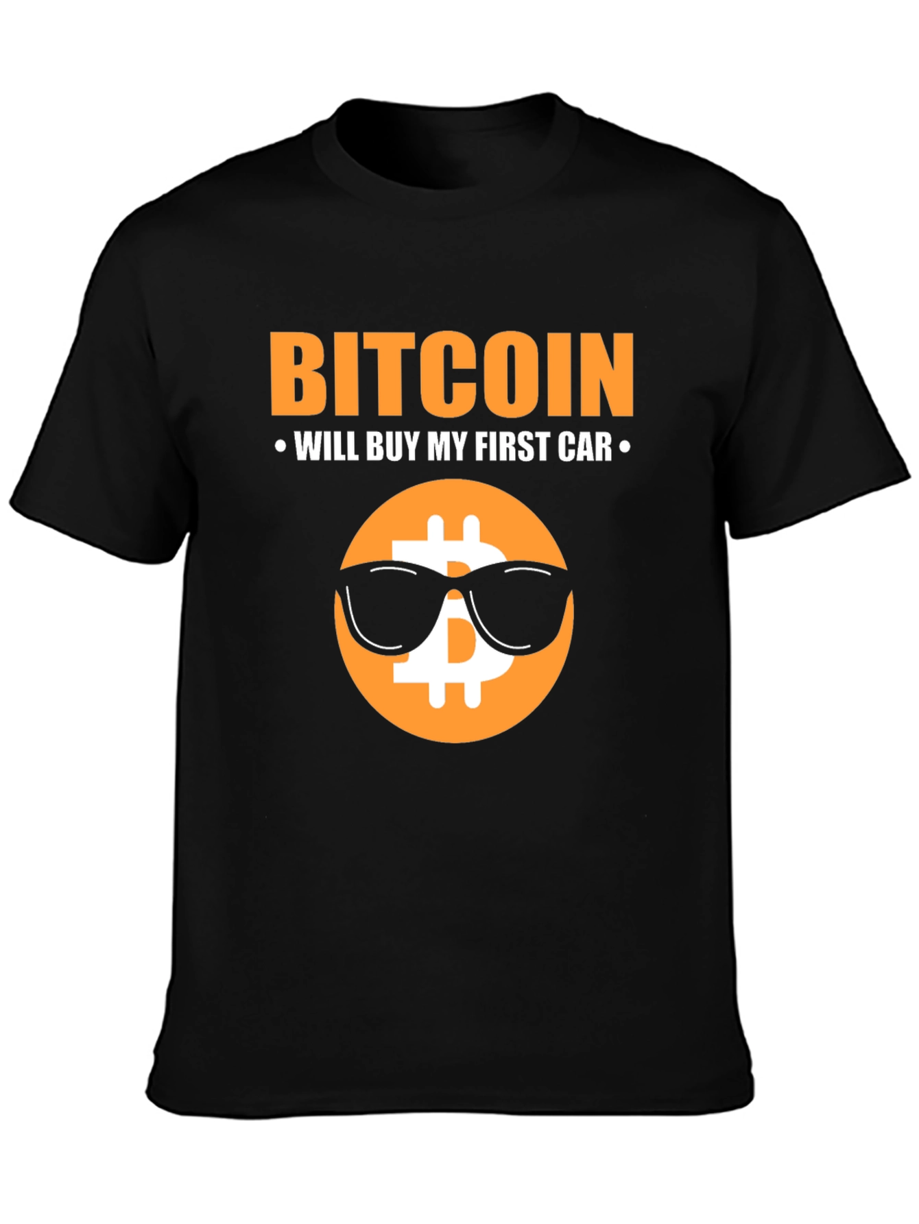 Bitcoin First Car Black T-Shirt