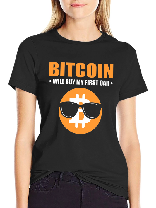 Bitcoin First Car Black T-Shirt