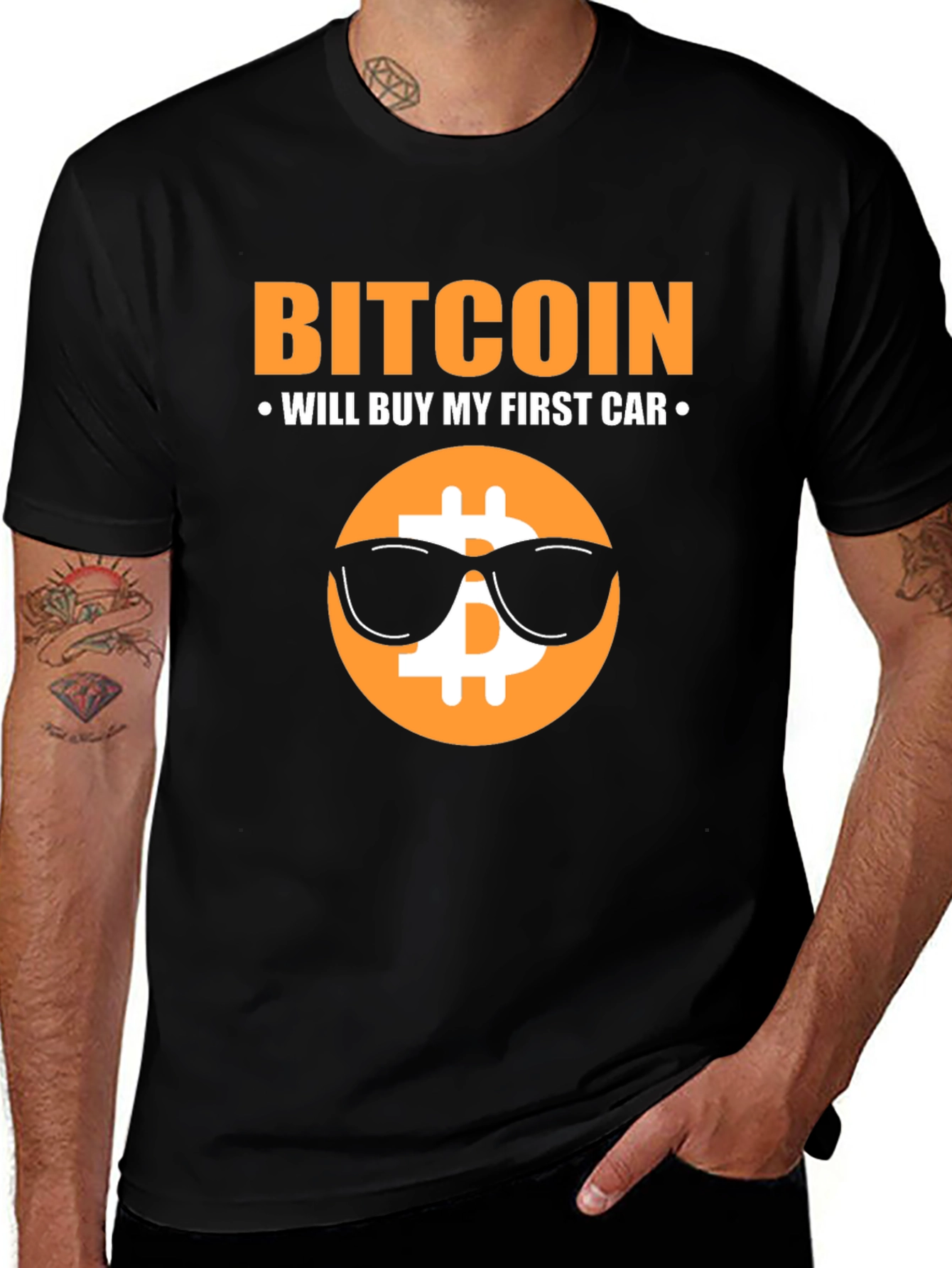 Bitcoin First Car Black T-Shirt