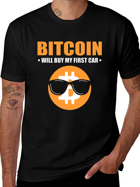 Bitcoin First Car Black T-Shirt