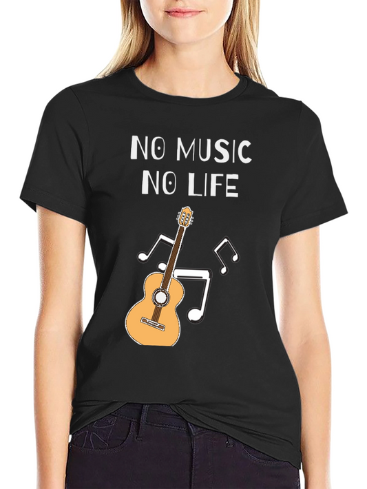 No Music No Life Guitar Graphic Tee