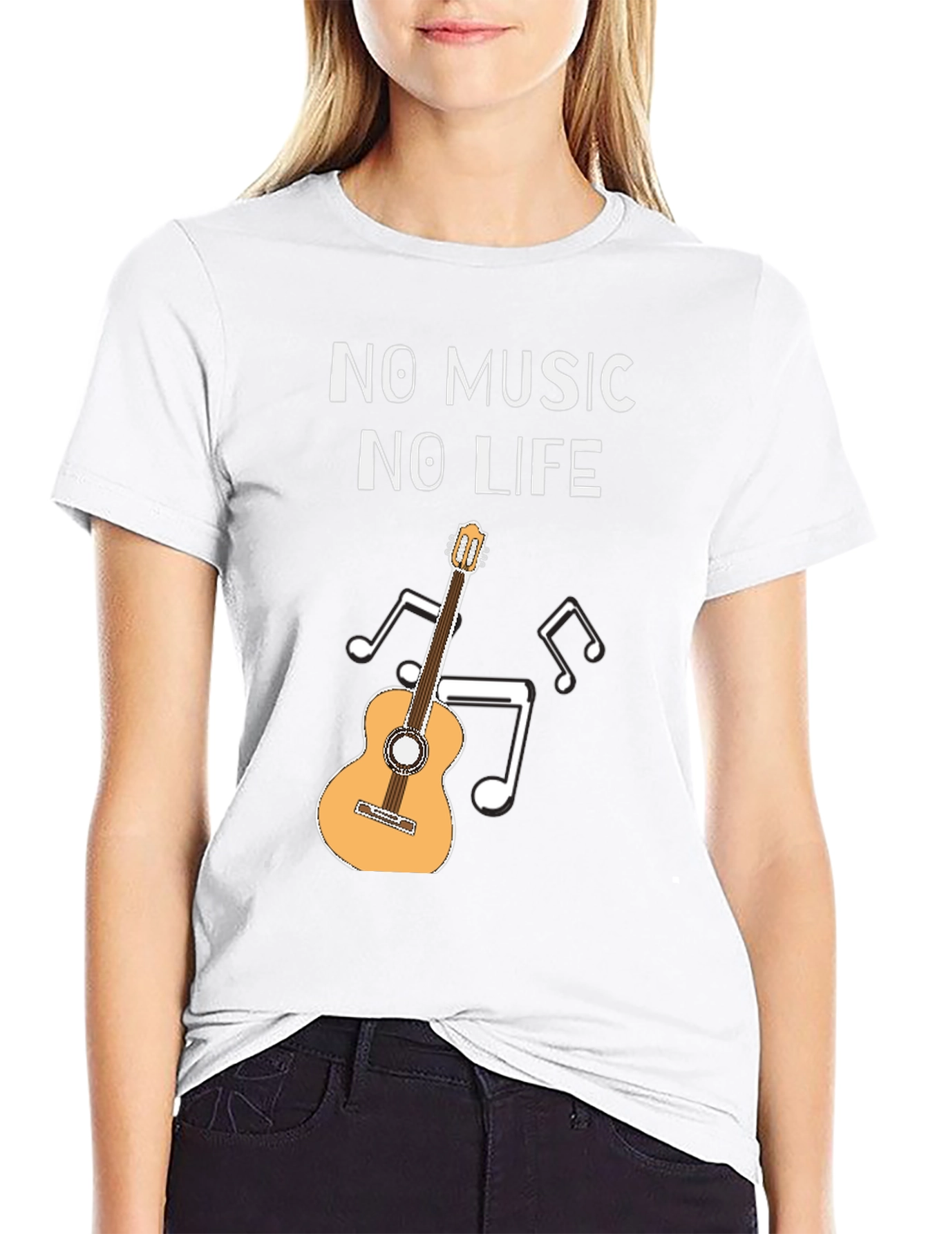 No Music No Life Guitar Graphic Tee