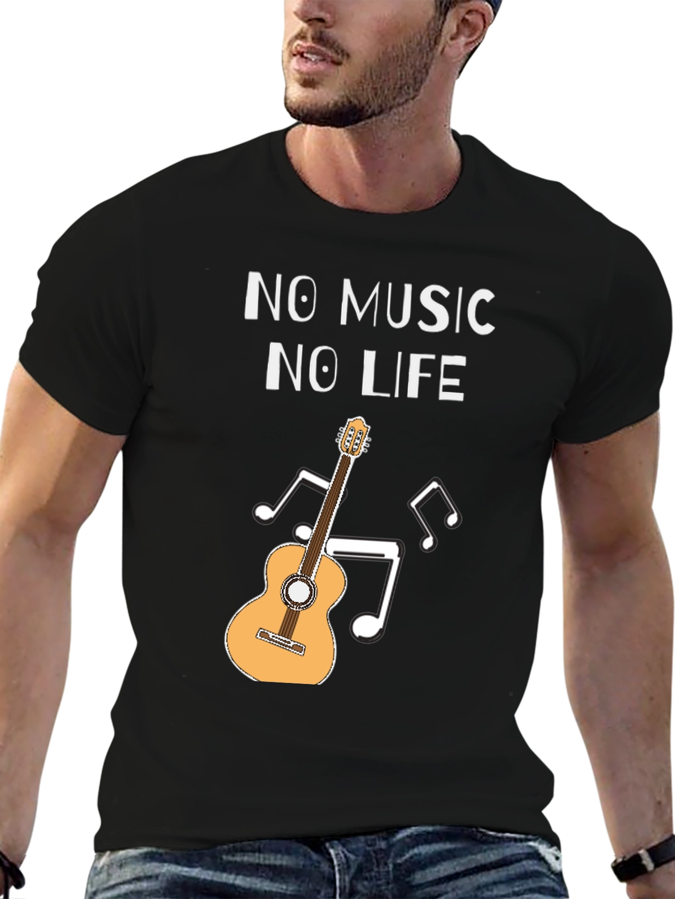 No Music No Life Guitar Graphic Tee