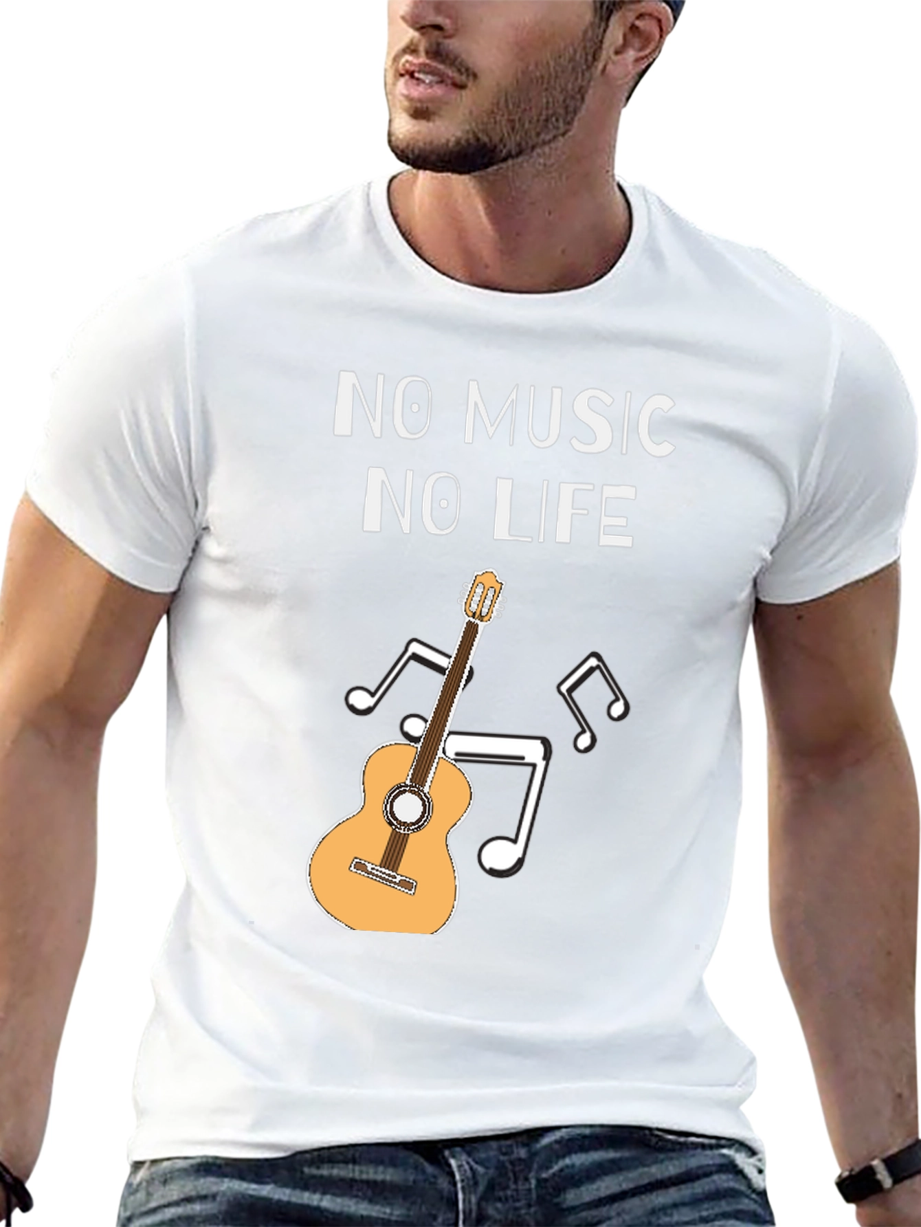 No Music No Life Guitar Graphic Tee