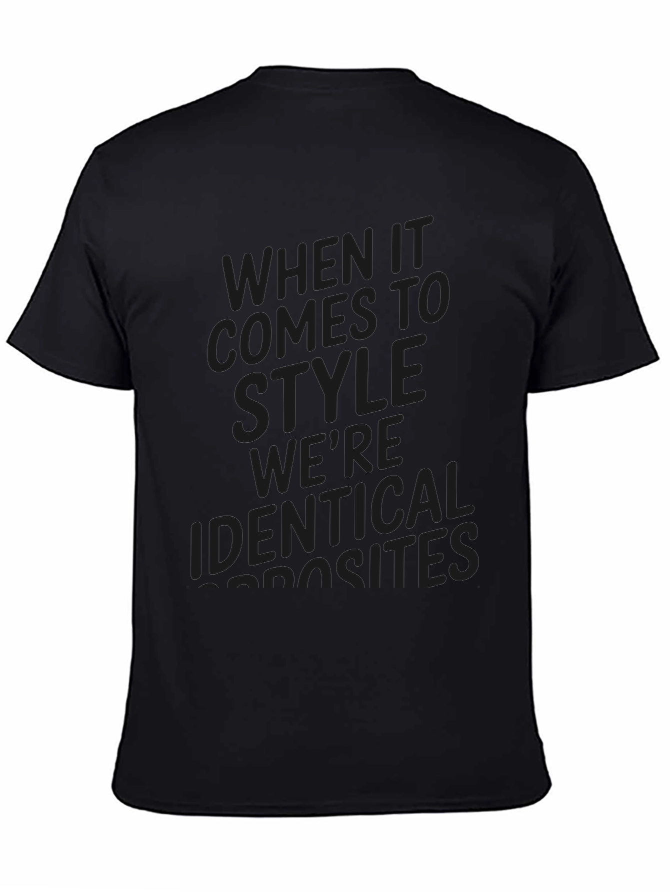 Stylish Black Graphic Tee - Identical Parasites Design