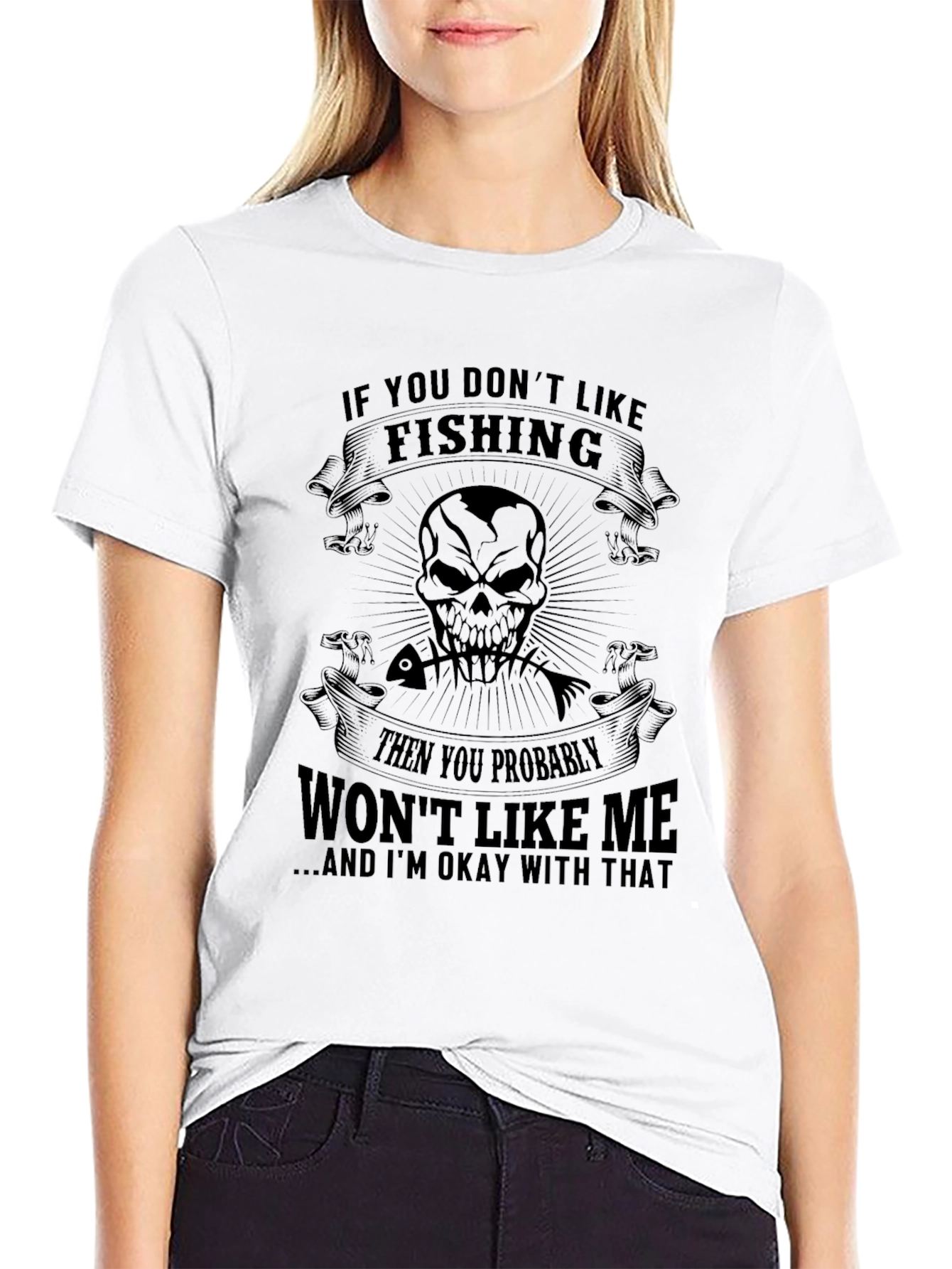 Fishing Skull Graphic T-Shirt