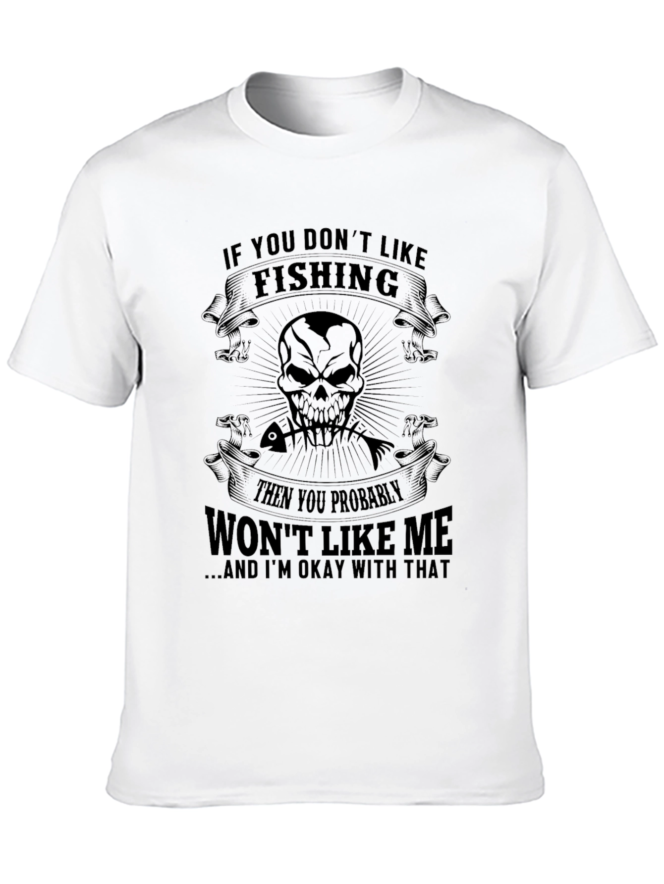 Fishing Skull Graphic T-Shirt