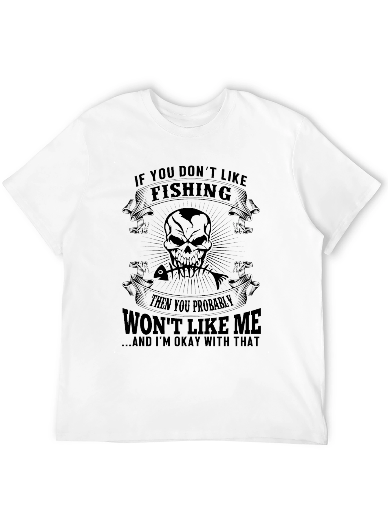 Fishing Skull Graphic T-Shirt