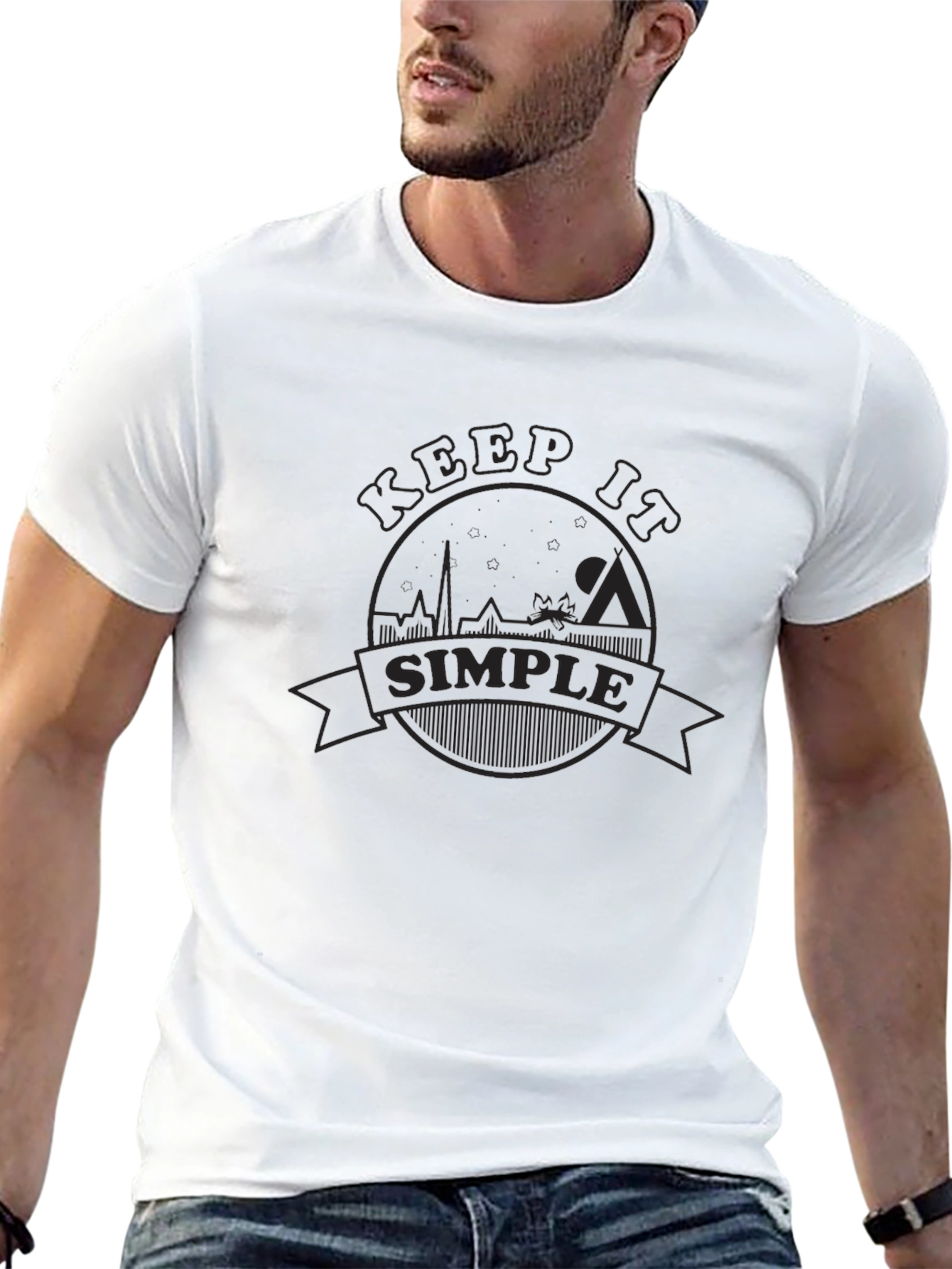 Keep It Simple Graphic Tee - Stylish Black T-Shirt