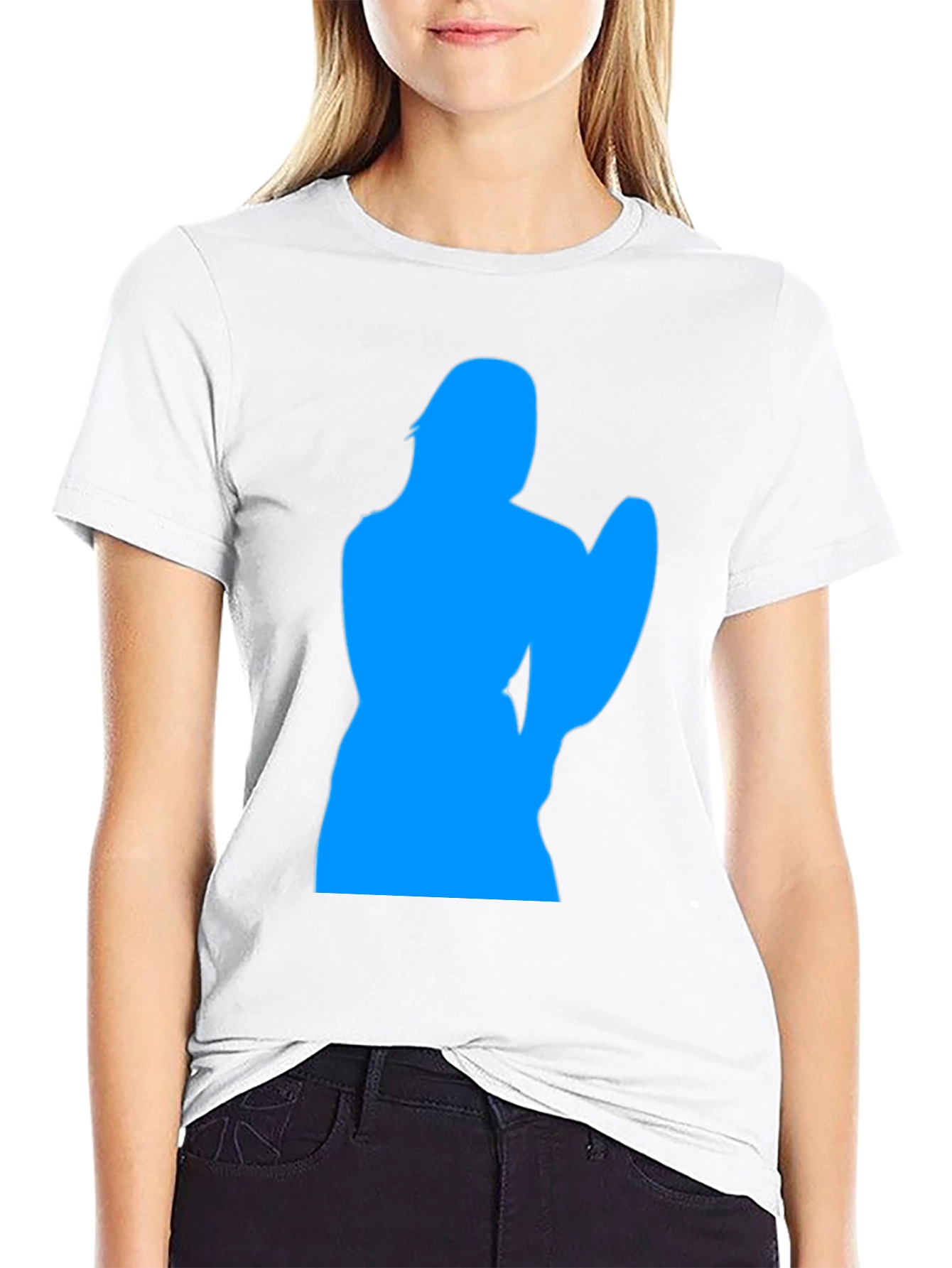 Cool Blue Silhouette Graphic Black T-Shirt
