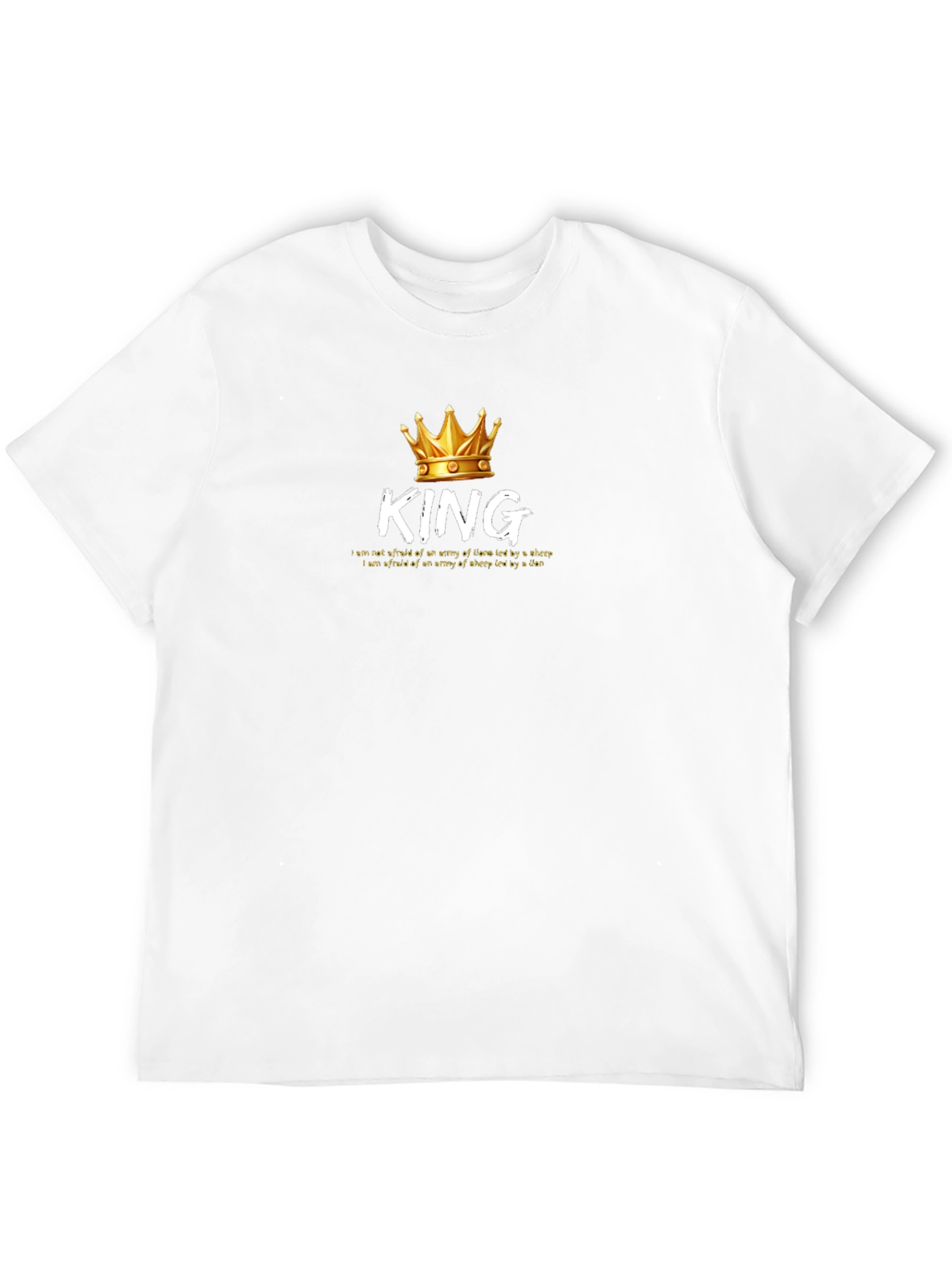 King Graphic T-Shirt - Lion & Sheep Army Design
