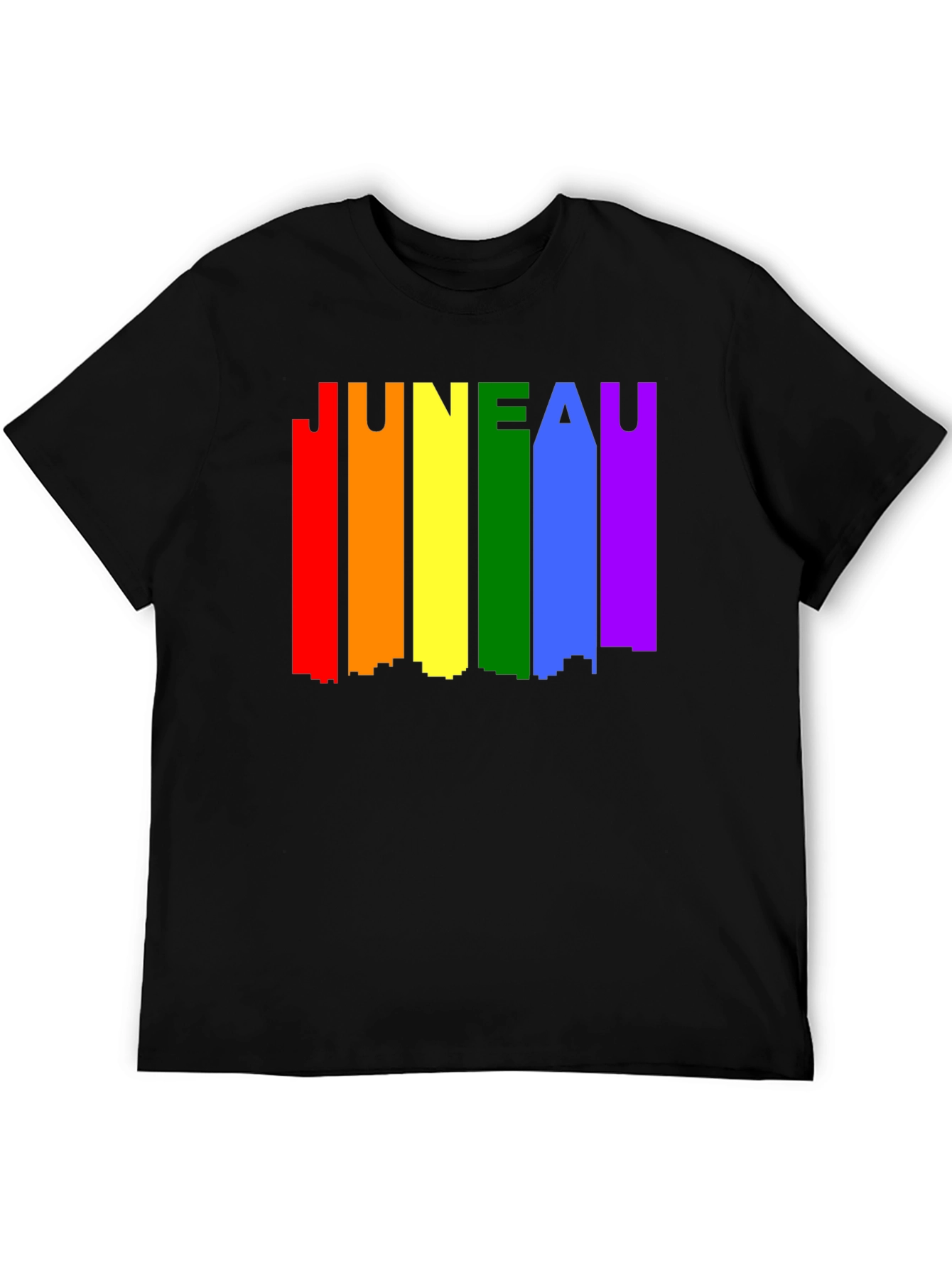 Juneau Pride LGBTQ Rainbow Skyline T-Shirt